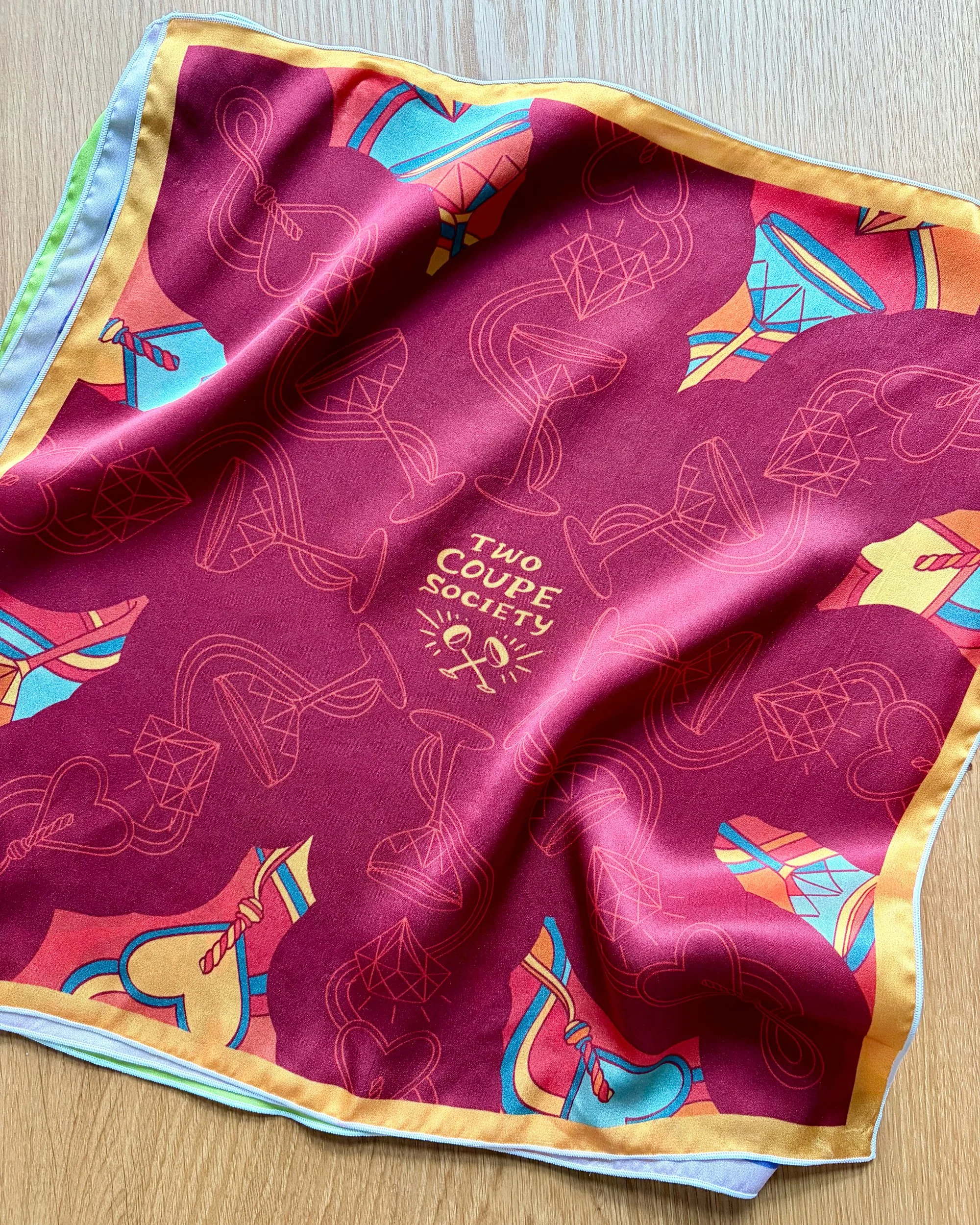 Silk Charmeuse Scarf - Red