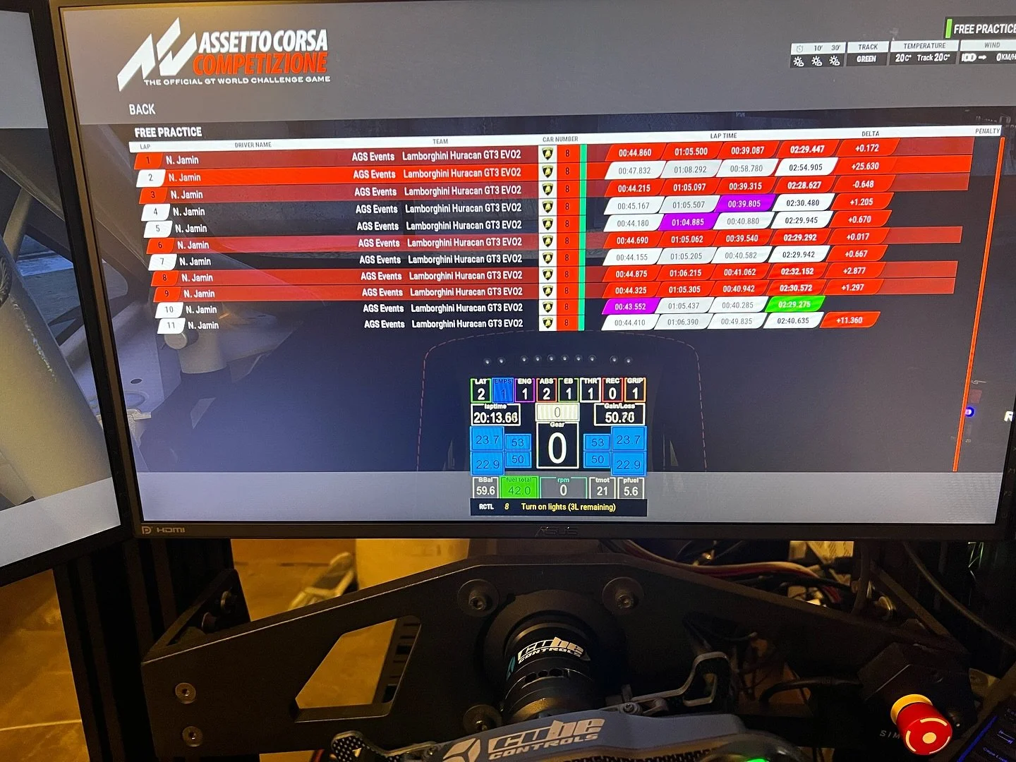 Quick sim practice at spa francorchamps in the dark. Moderate pace. But I wasn&rsquo;t going hell for metal. Definitely was a nice practice though. 😅
@assettocorsa