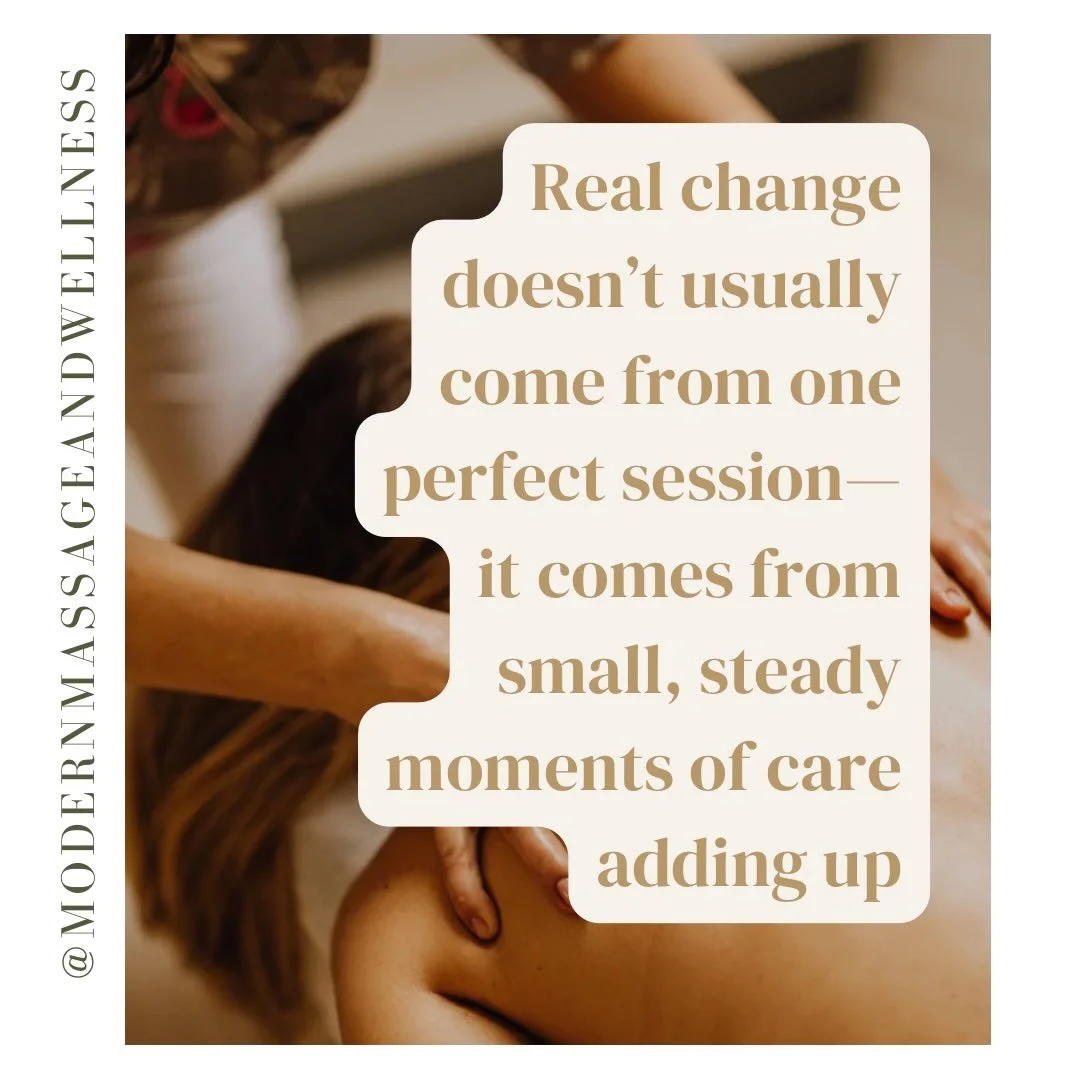 💗Show yourself some love for Valentine&rsquo;s Month! 
Consistent massage helps your body learn safety again.
It supports deeper pain relief.
Better sleep.
Fewer flare-ups.
A calmer nervous system.

💛At Modern Massage &amp; Wellness, I work with wo