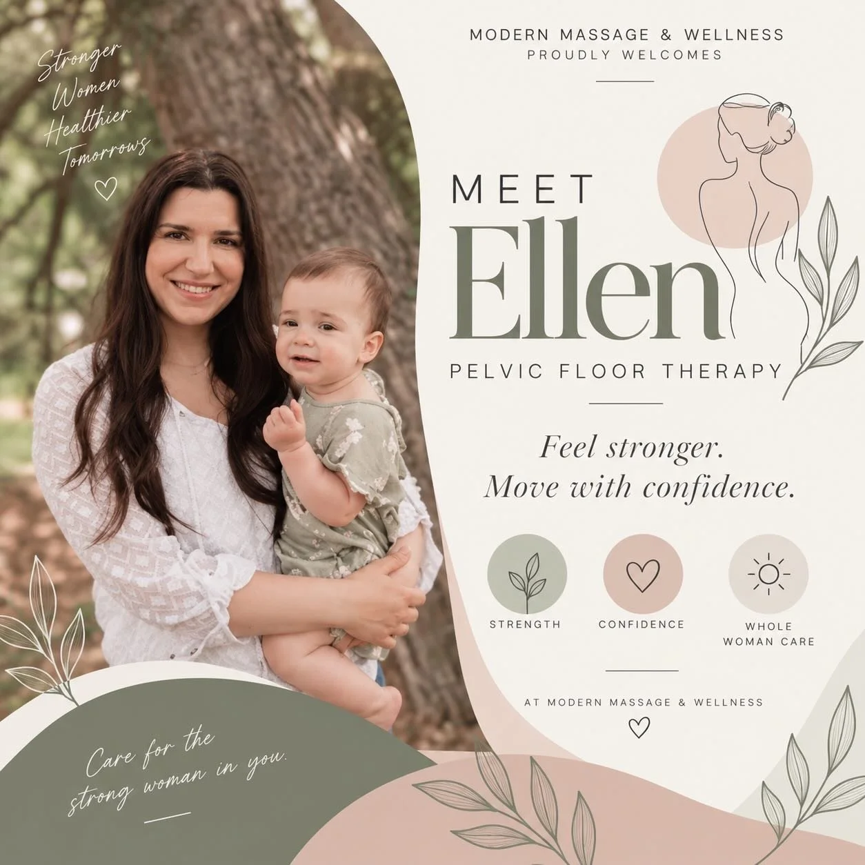 ✨ MEET ELLEN ✨

We&rsquo;re so excited to introduce another wonderful practitioner joining the Modern Massage &amp; Wellness community. 💛

🫶🏻Ellen is a pelvic floor therapist who helps women better understand, connect with, and care for a part of 