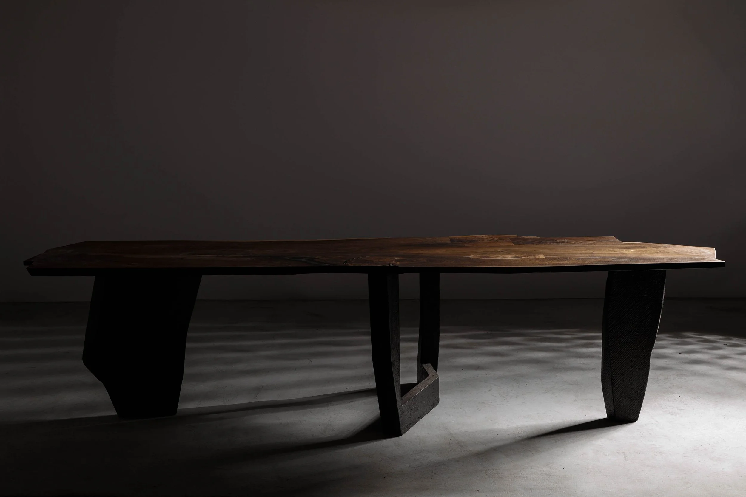 Walnut and Ash Brutalist Dining Table EM202- 11.jpg