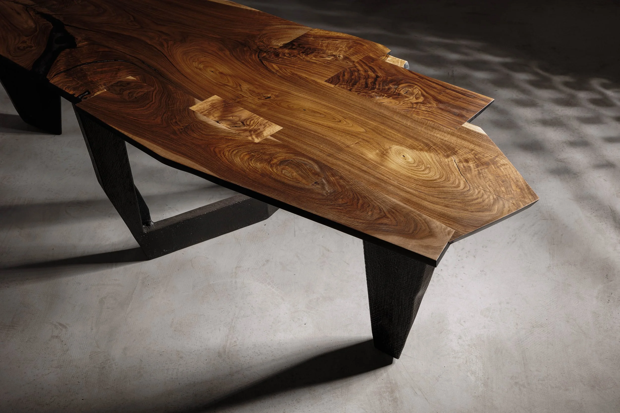 Walnut and Ash Brutalist Dining Table EM202- 15.jpg