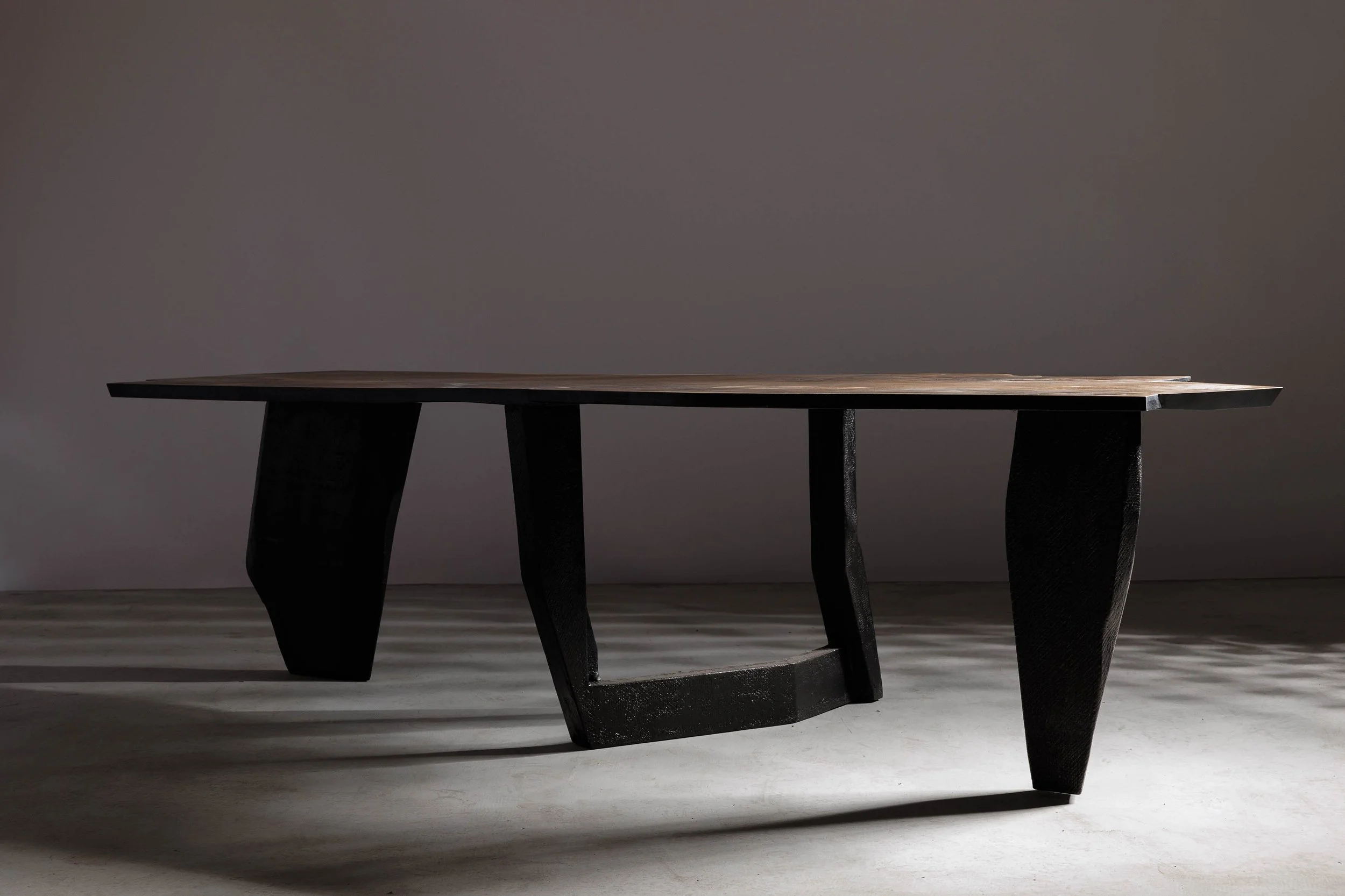 Walnut and Ash Brutalist Dining Table EM202- 13.jpg