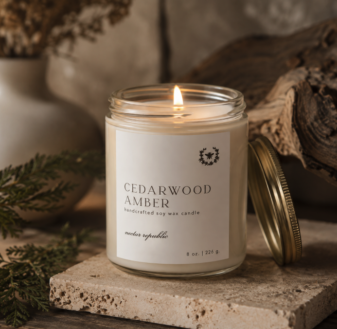 Cedarwood Amber Jar Soy Candle