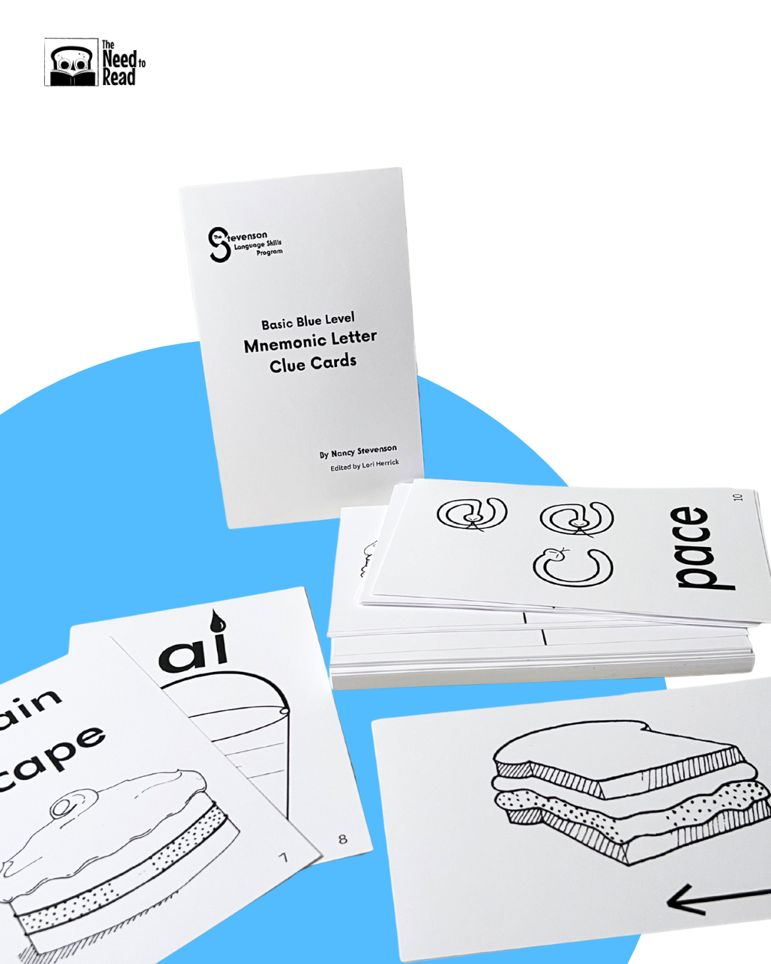 Basic Blue Level Mnemonic Letter Clue Cards