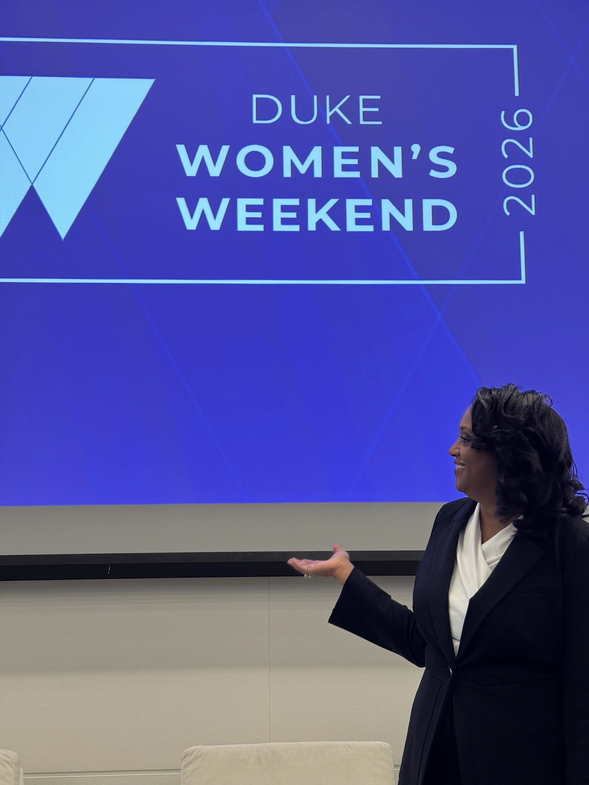 Cassandra Shepard speaking at Duke University's Women Weekend 2026
