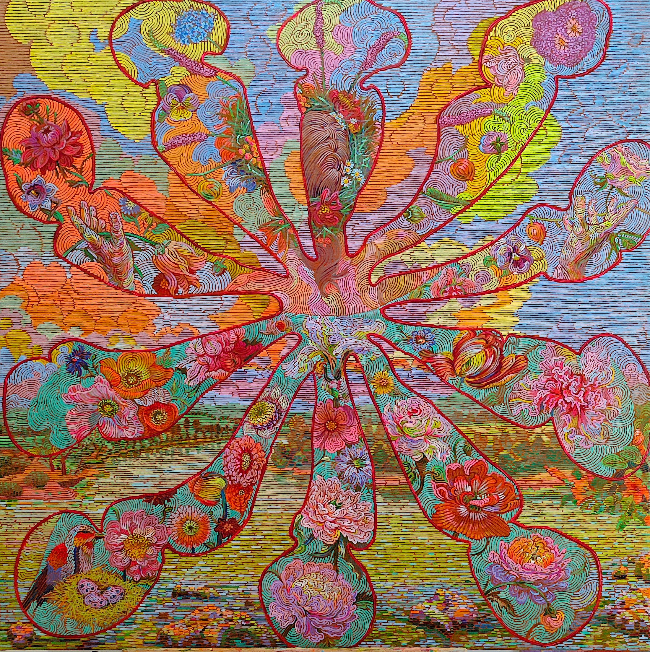 summerdays2025AcrylicOnCanvas40x40inchAlexandraFinkelchteinCanada_Israel_Moldova.jpg