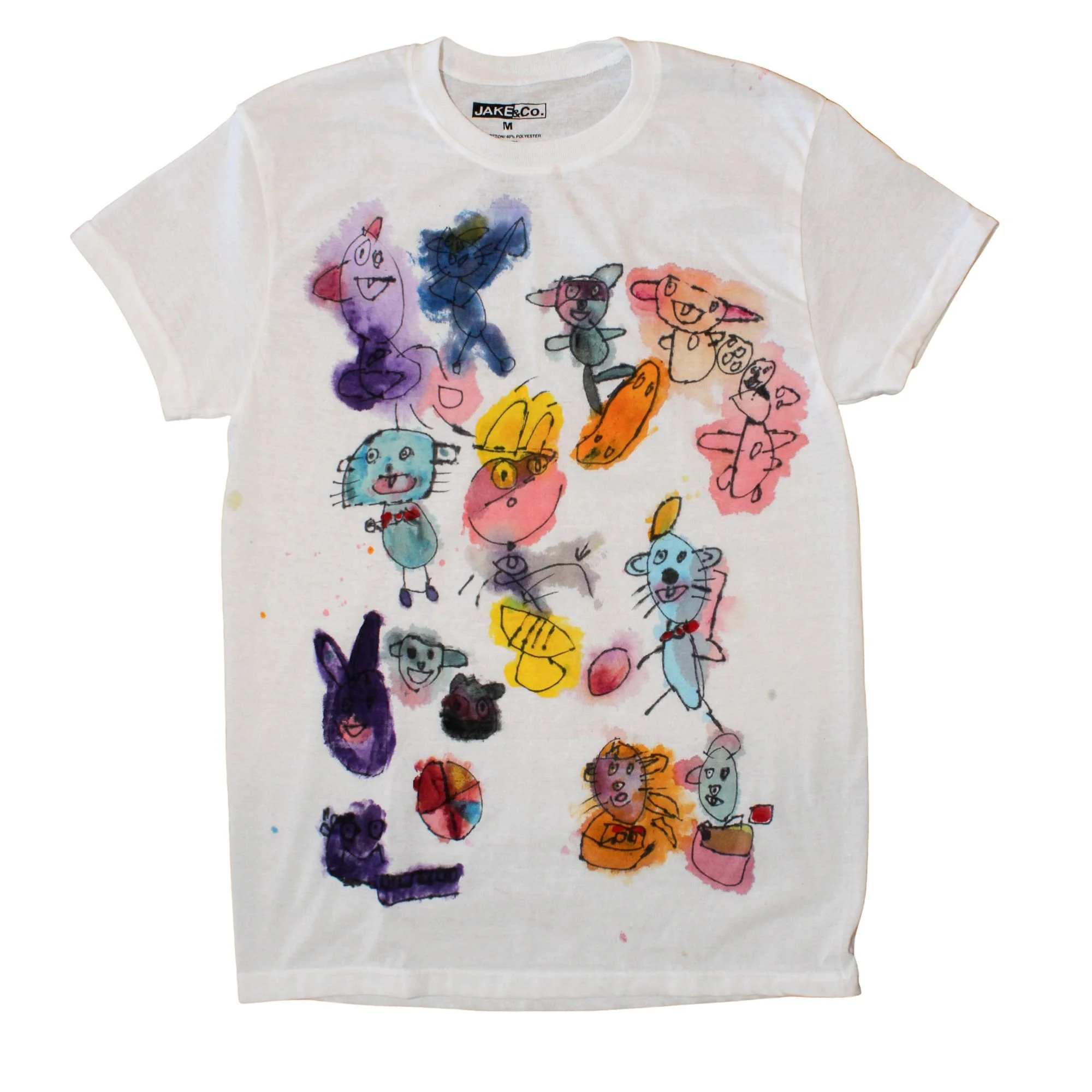 'Cats in Bowties' One-Of-A-Kind Hand painted T-Shirt
