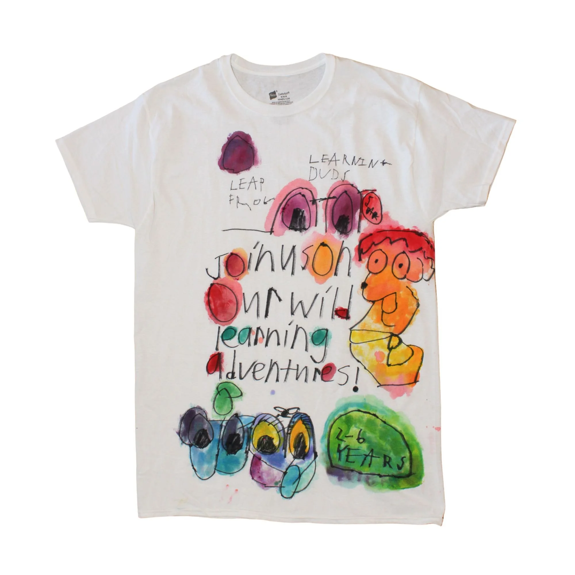 'Join Us On Our Wild Learning Adventures!' One-Of-A-Kind Hand painted T-Shirt