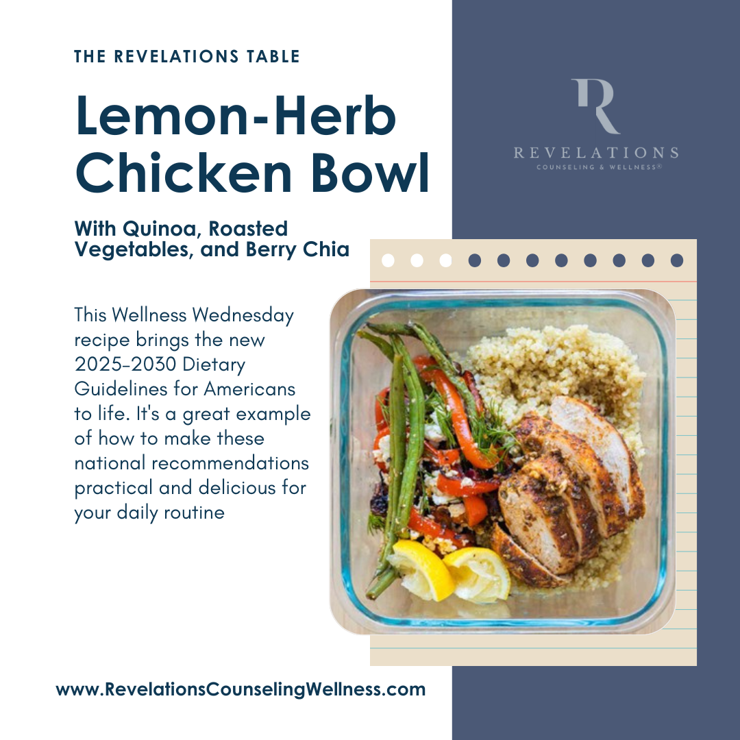 Lemon-Herb Chicken Bowl with Quinoa, Roasted Vegetables and Berry Chia