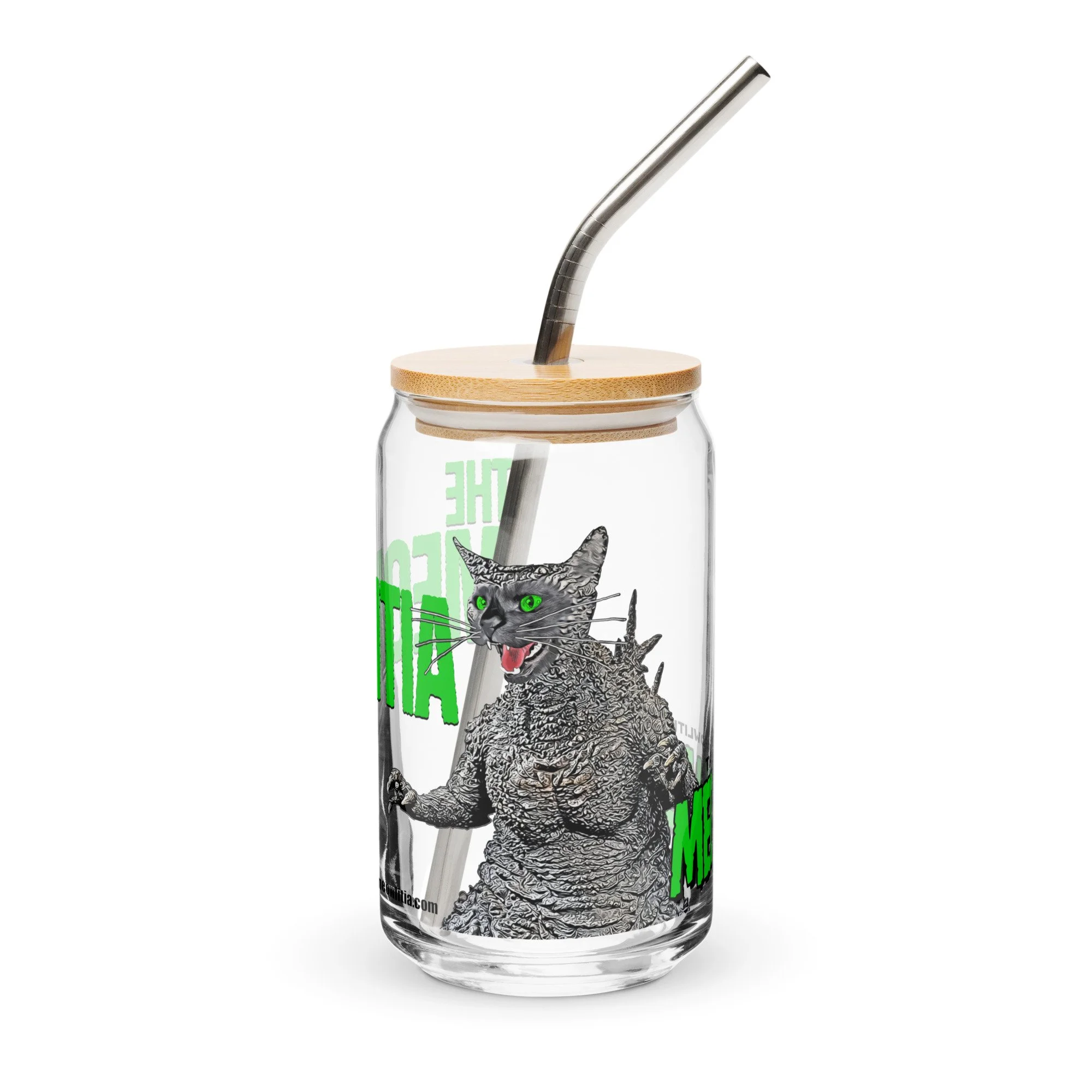 The Meowlitia presents “Meowzilla” 16oz Can Pint Glass