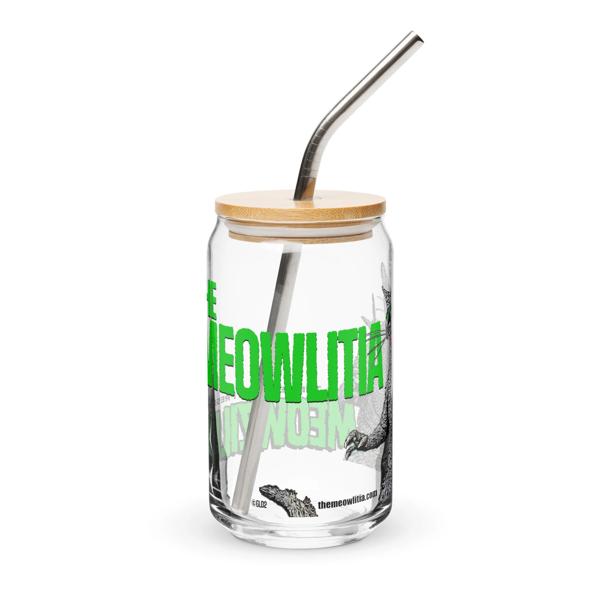 Feline-inspired graphic glass by The Meowlitia for cat lovers