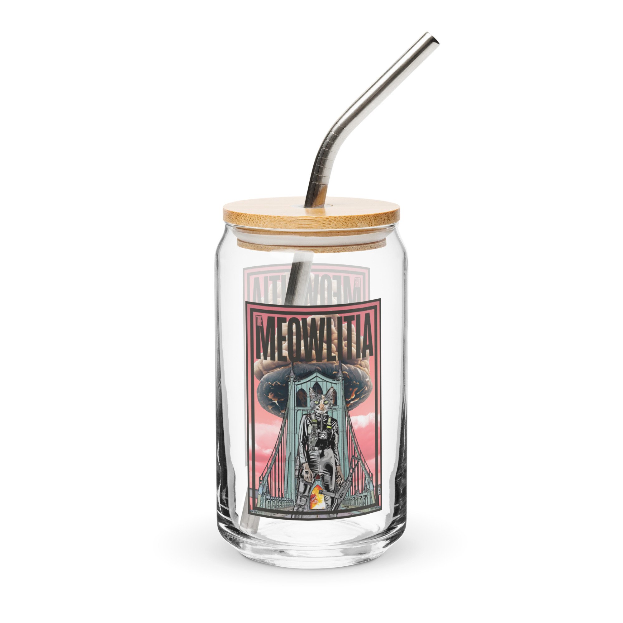 The Meowlitia “Jezebel's Last Stand” 16oz Can Pint Glass