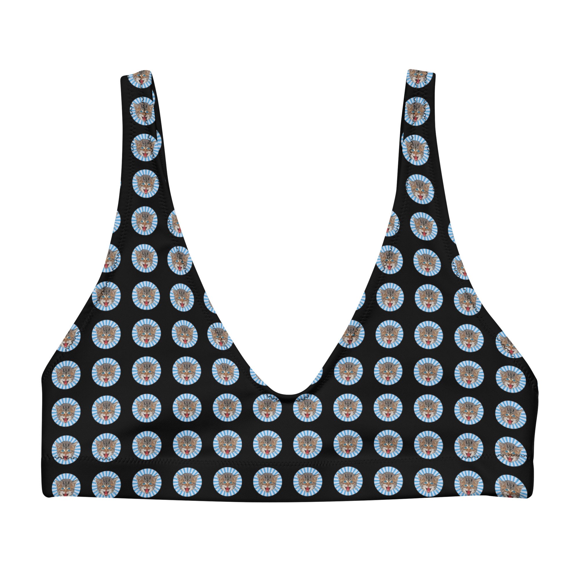 The Meowlitia "David The Deep House Cat" Padded Bikini Top