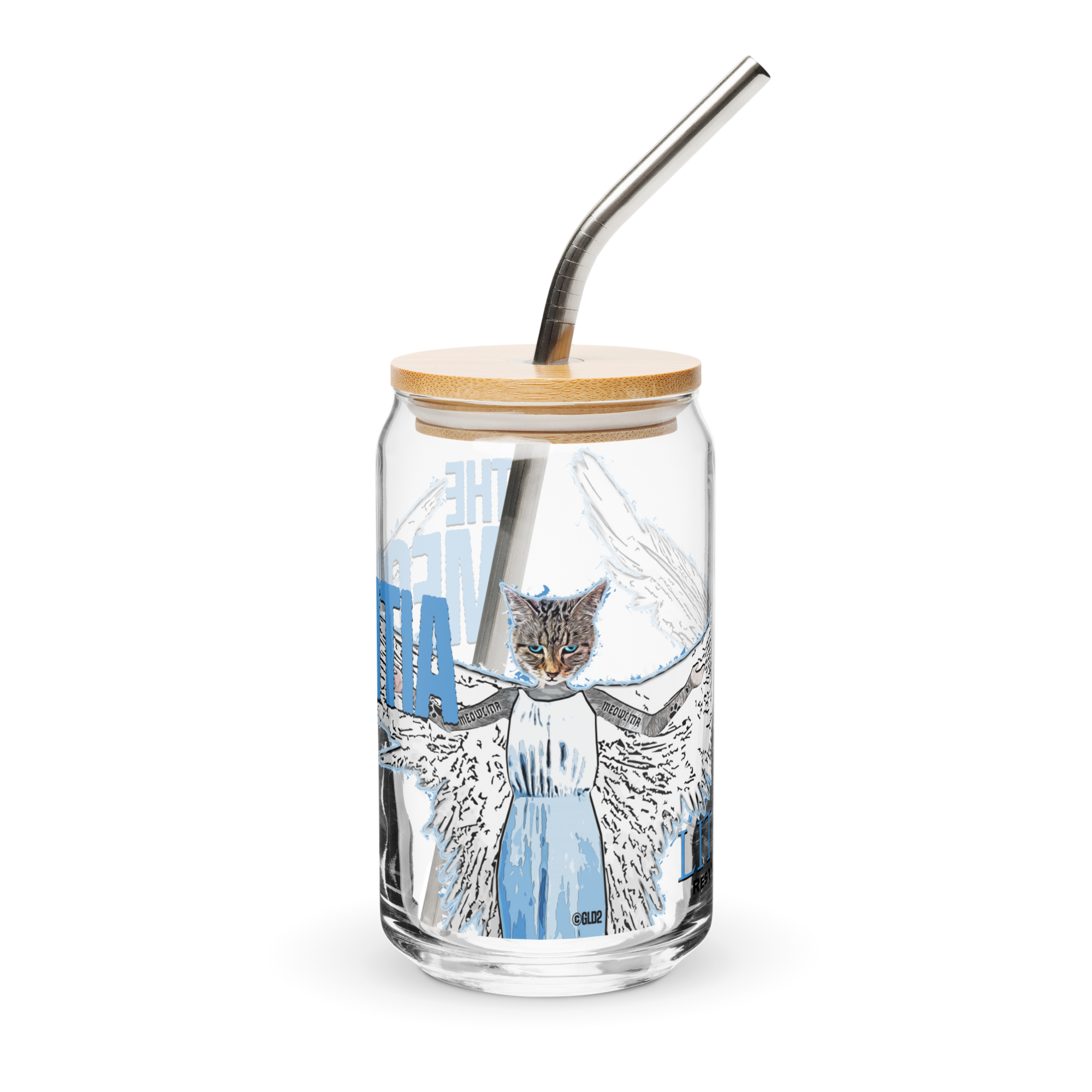 LITTLE CAT RISING // 16 OZ CAN PINT GLASS