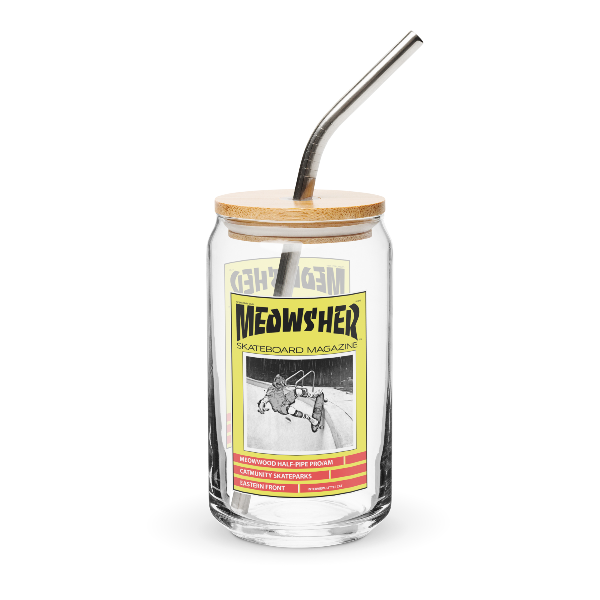 MEOWSHER // 16 OZ CAN PINT GLASS
