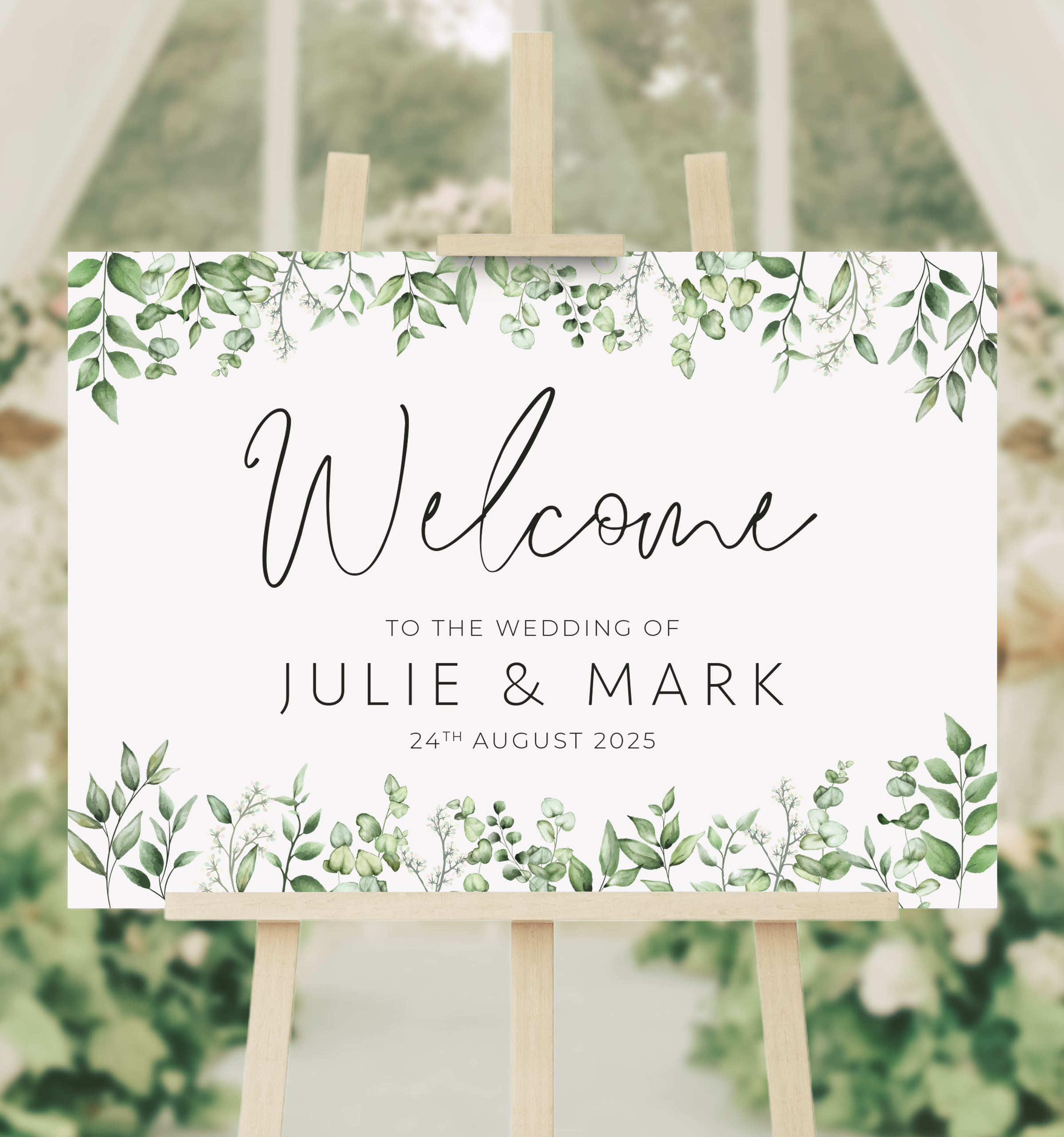 Green Floral Wedding Welcome sign
