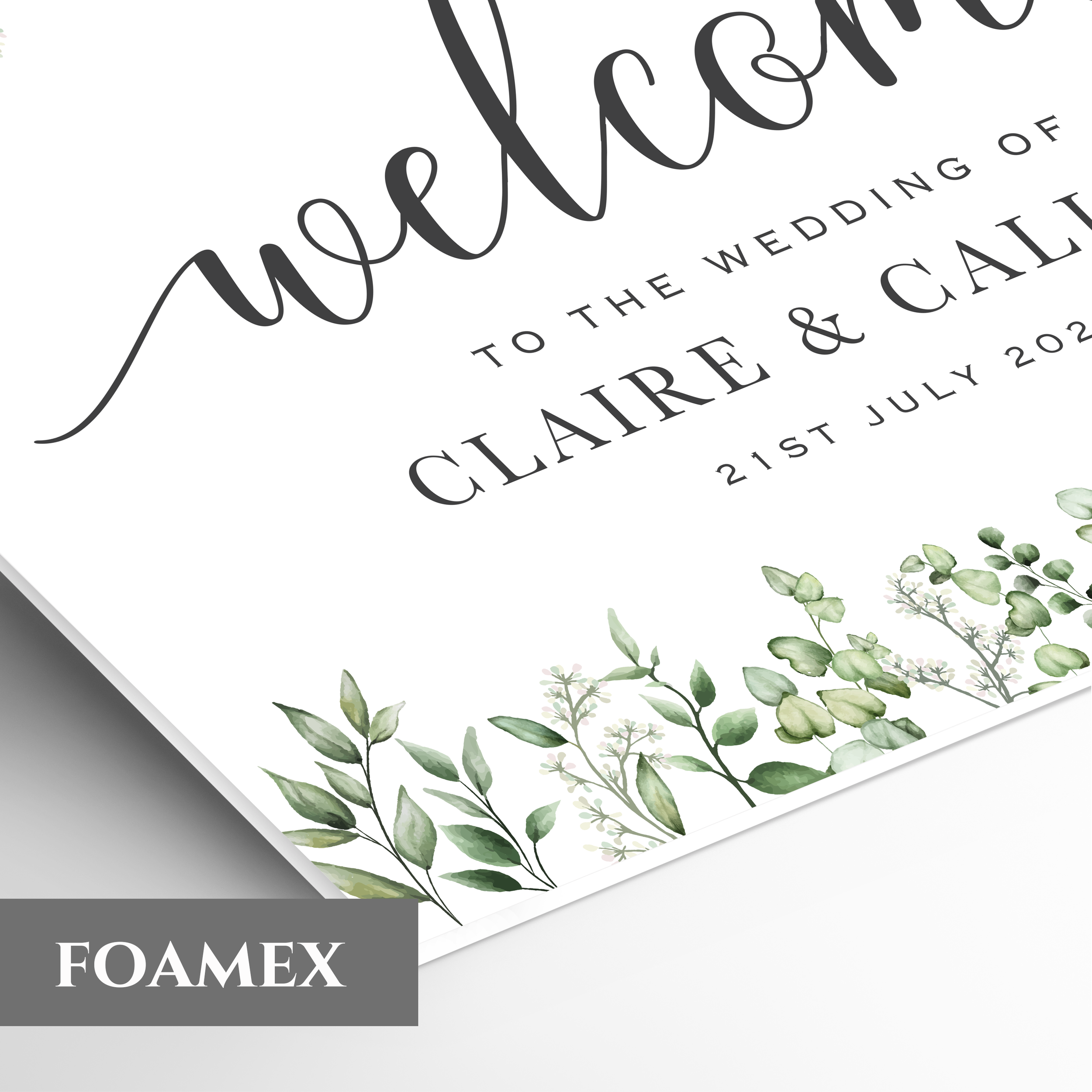 Green Floral Wedding Welcome sign