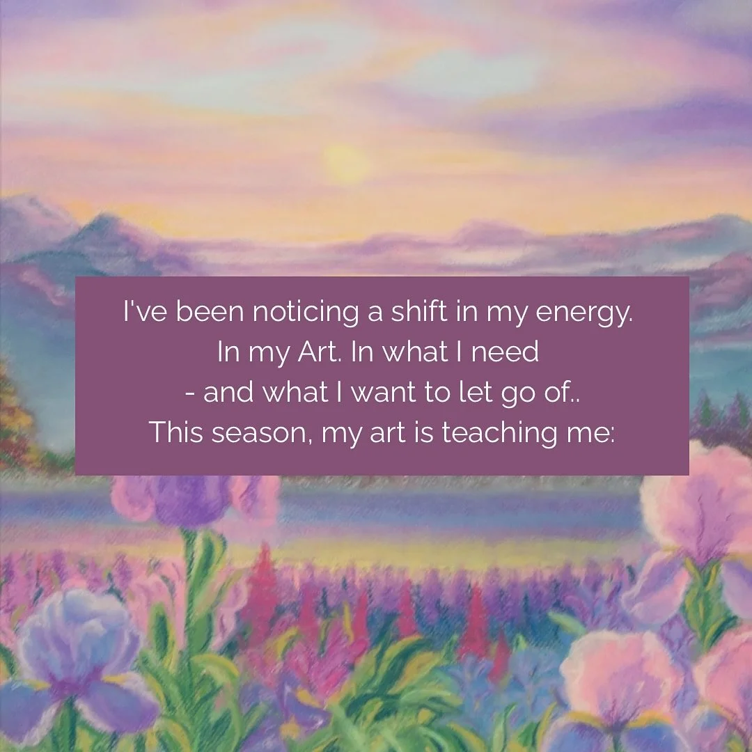 What my art is teaching me this season. 

I&rsquo;ve been noticing a shift in my energy. In my Art. In what I need - and what I want to let go of. 

This season, my art is teaching me: 

to move slower. - I&rsquo;m not behind.

to stop trying to push