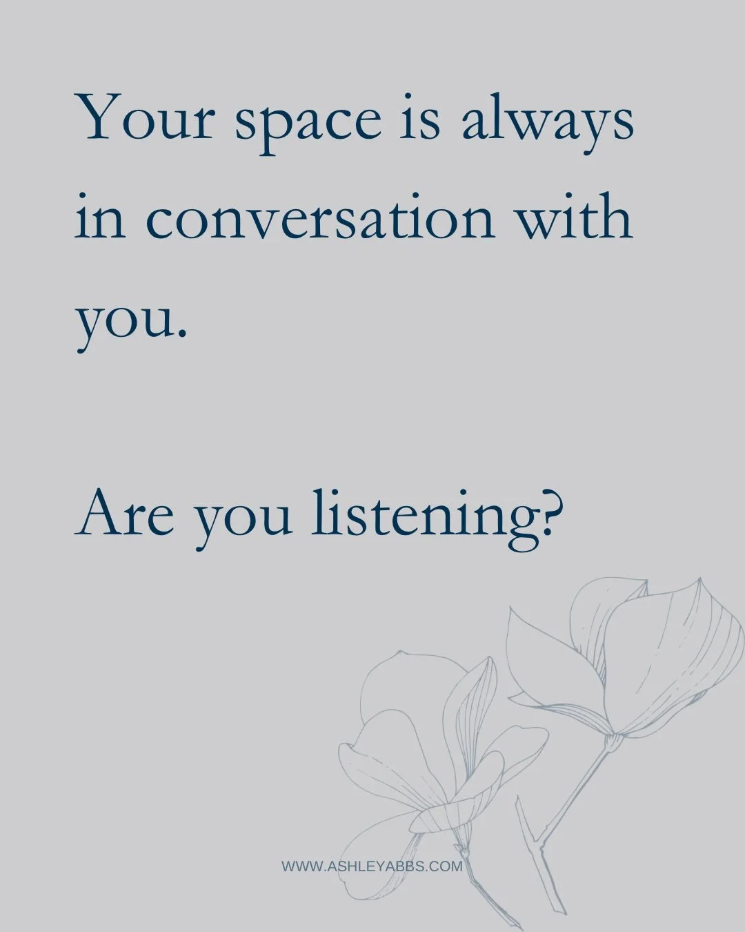 There is a print in my studio that leaned against the wall for three weeks before I finally hung it. The day I did, something in the room shifted. And so did I.

Your space is always talking. This is an invitation to listen.

I made a free guide &mda