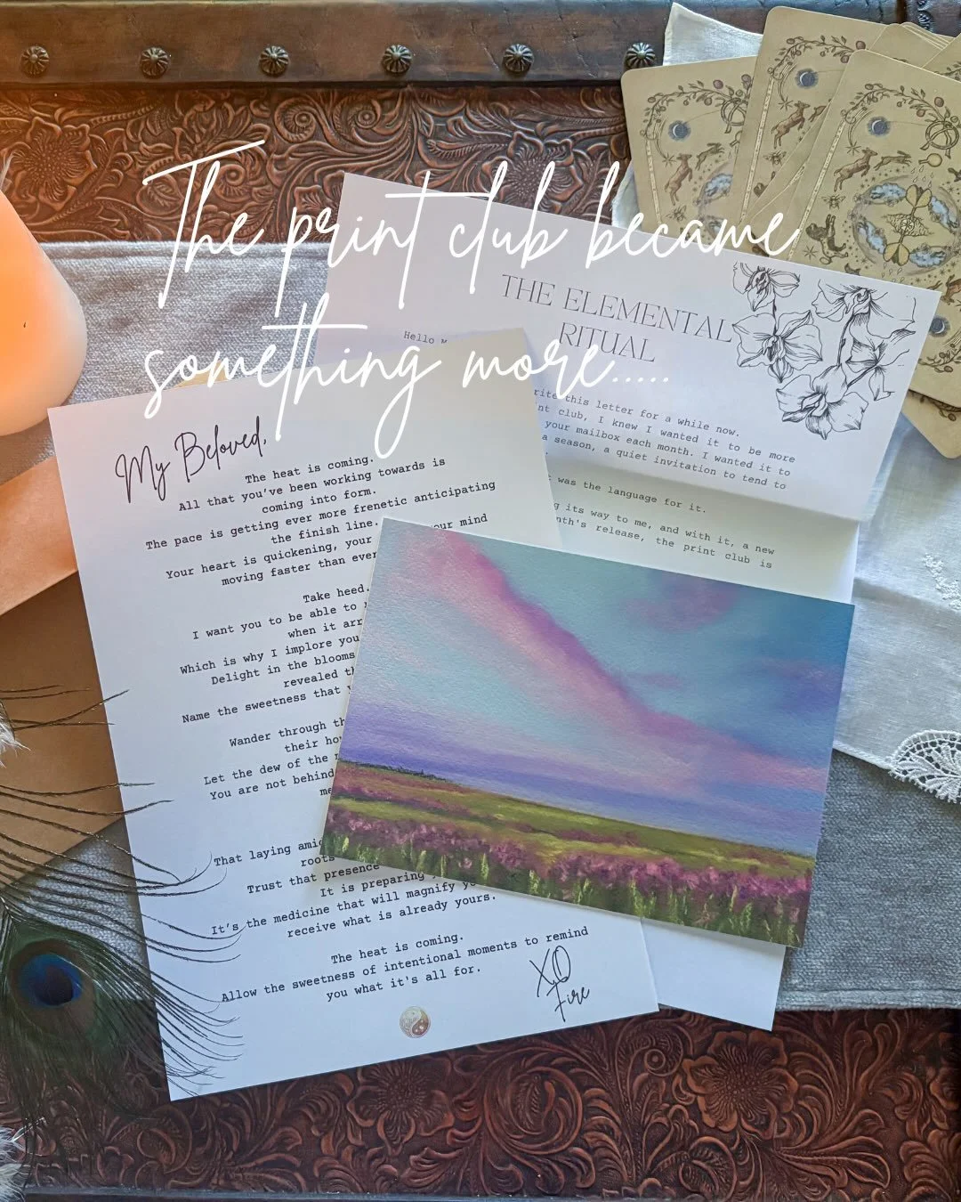 For a long time, this was a print club. Something that arrived, that you enjoyed, that lived quietly in your world. But somewhere along the way, it asked to become more.

An original art print. A love letter written from the season. A personal letter