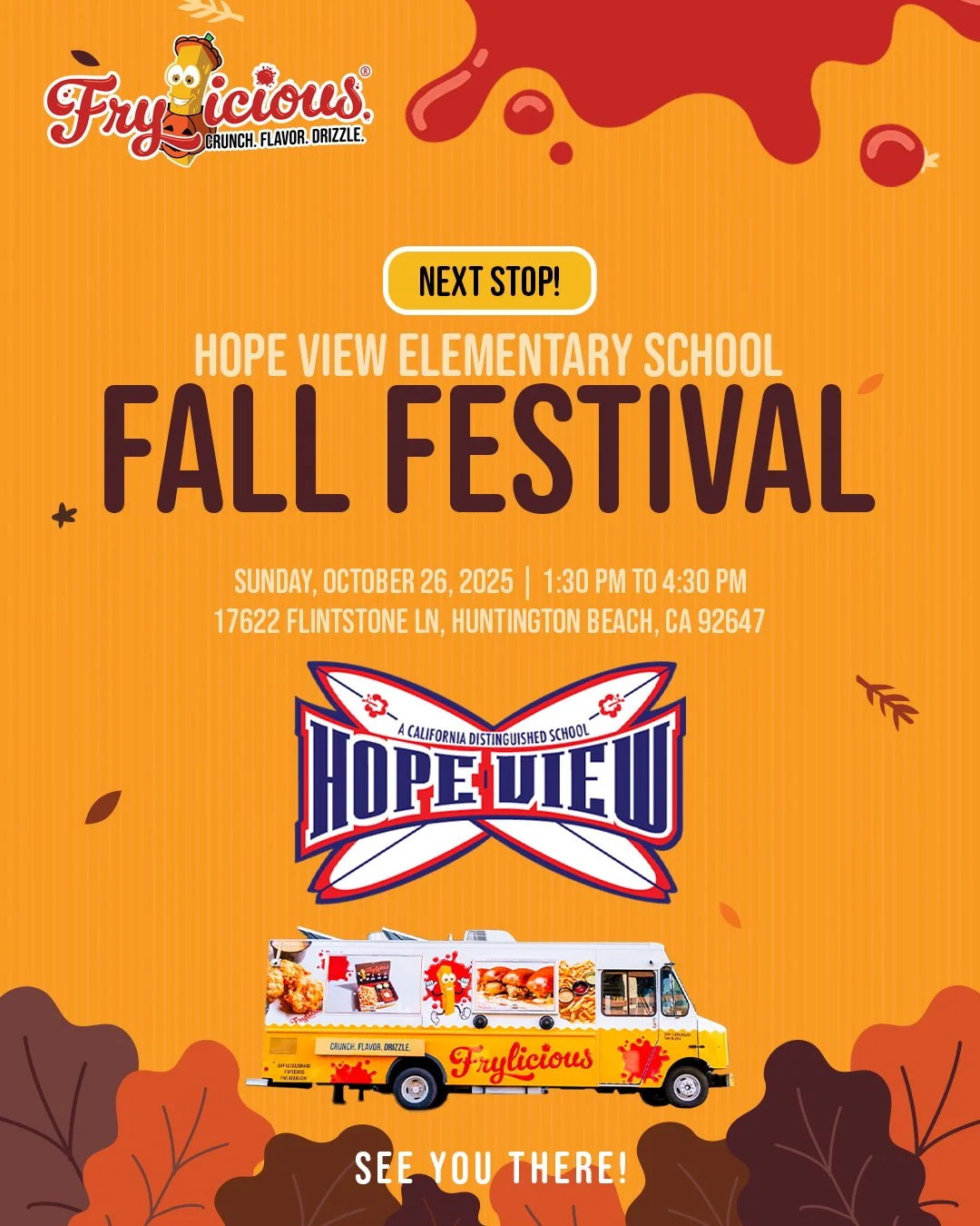 This coming Sunday, October 26, Frylicious is rolling into Hope View Elementary&rsquo;s Fall Festival! We&rsquo;re serving up delicious food and good vibes from 1:30 PM to 4:30 PM. Perfect for a cozy fall afternoon!

#frylicious #frenchfries #frieslo