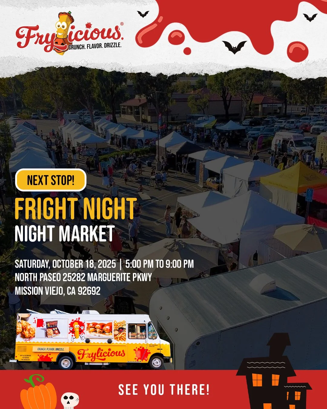 Tricks? Nah, just treats! Catch Frylicious at the Fright Night Night Market on Saturday, October 18, 5&ndash;9 PM at North Paseo, Mission Viejo. Bring your appetite for a hauntingly delicious night! 🍟🎃

#frylicious #frenchfries #frieslover #nightma