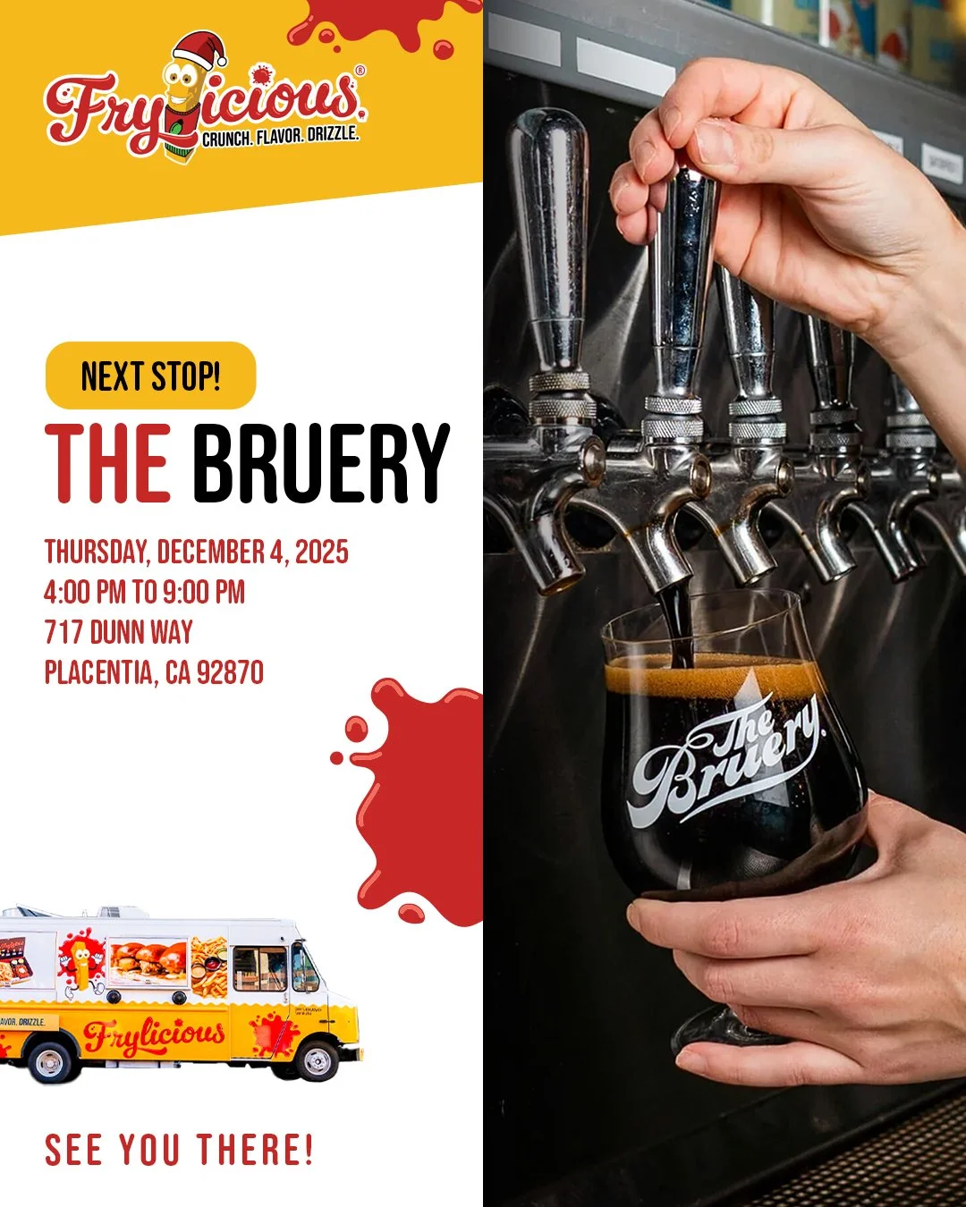 Frylicious rolls into The Bruery @thebruery on December 4. We&rsquo;re serving from 4 PM to 9 PM at 717 Dunn Way, Placentia, CA.

#frylicious #frenchfries #frieslover #foodlovers #placentia