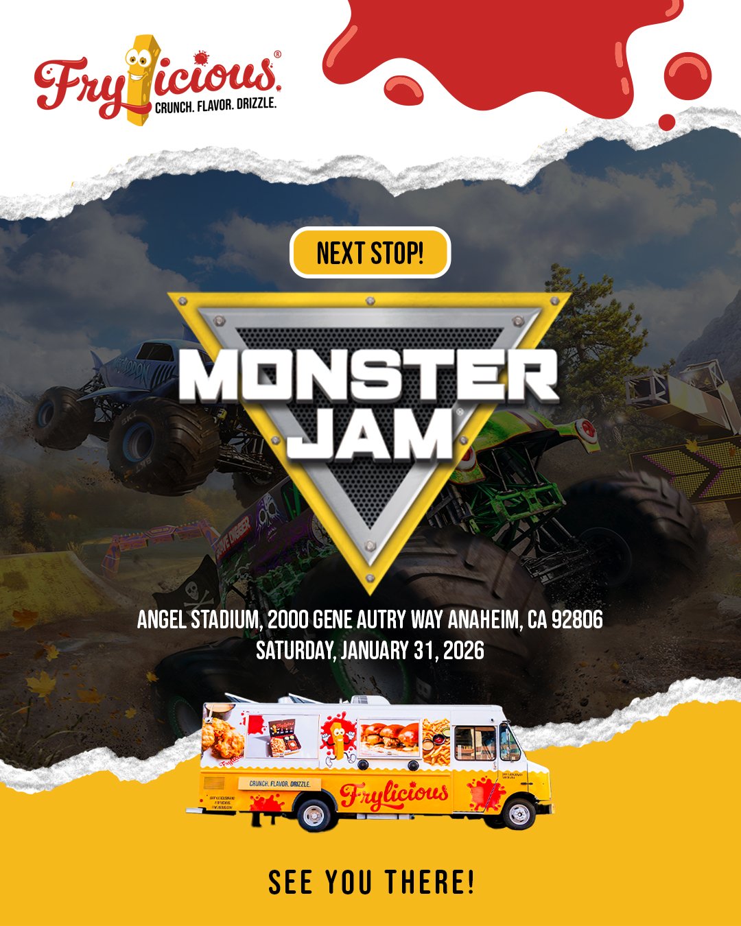 Fuel your Monster Jam day with Frylicious. We&rsquo;ll be at Angel Stadium on Saturday, January 31, 2026. We hope to see you there! 

#frylicious #monsterjam #angelstadium #frieslover #orangecounty
