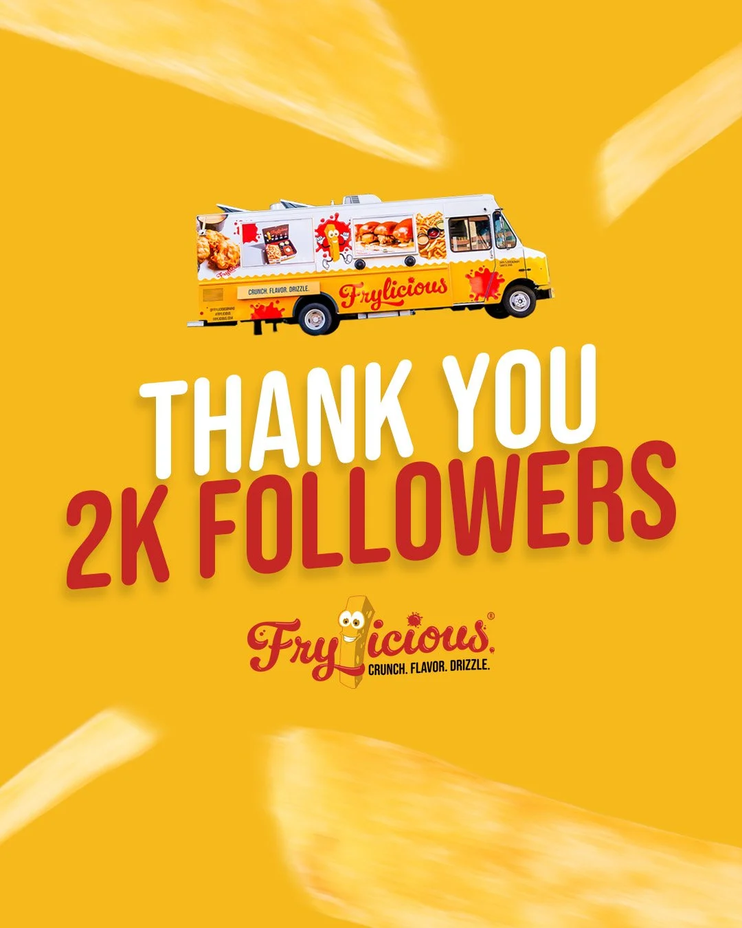 We reached 2K followers! Thank you to everyone who has supported the Frylicious journey so far. Your likes, shares, comments, and visits mean so much to us. We hope you continue to support us in the future as we keep serving more crunch, flavor, and 