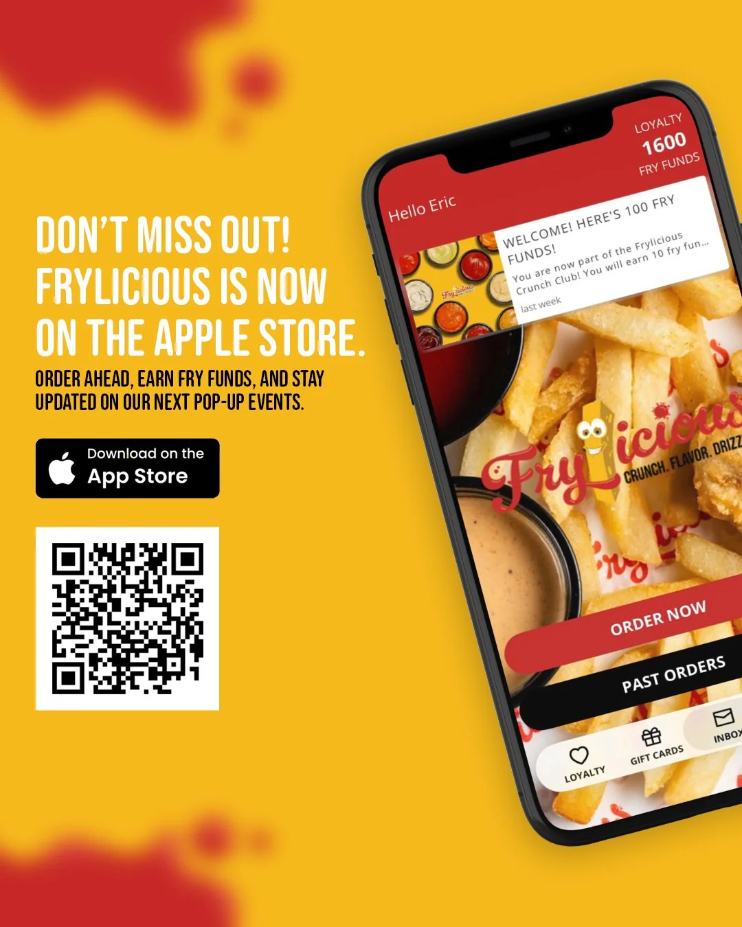 Don&rsquo;t miss out! The Frylicious app is now available on the Apple Store and Google Play. Order ahead, earn rewards, and stay connected with our next pop-up events.

Download the app today and start earning Fry Funds. 🍟

#frylicious #frenchfries