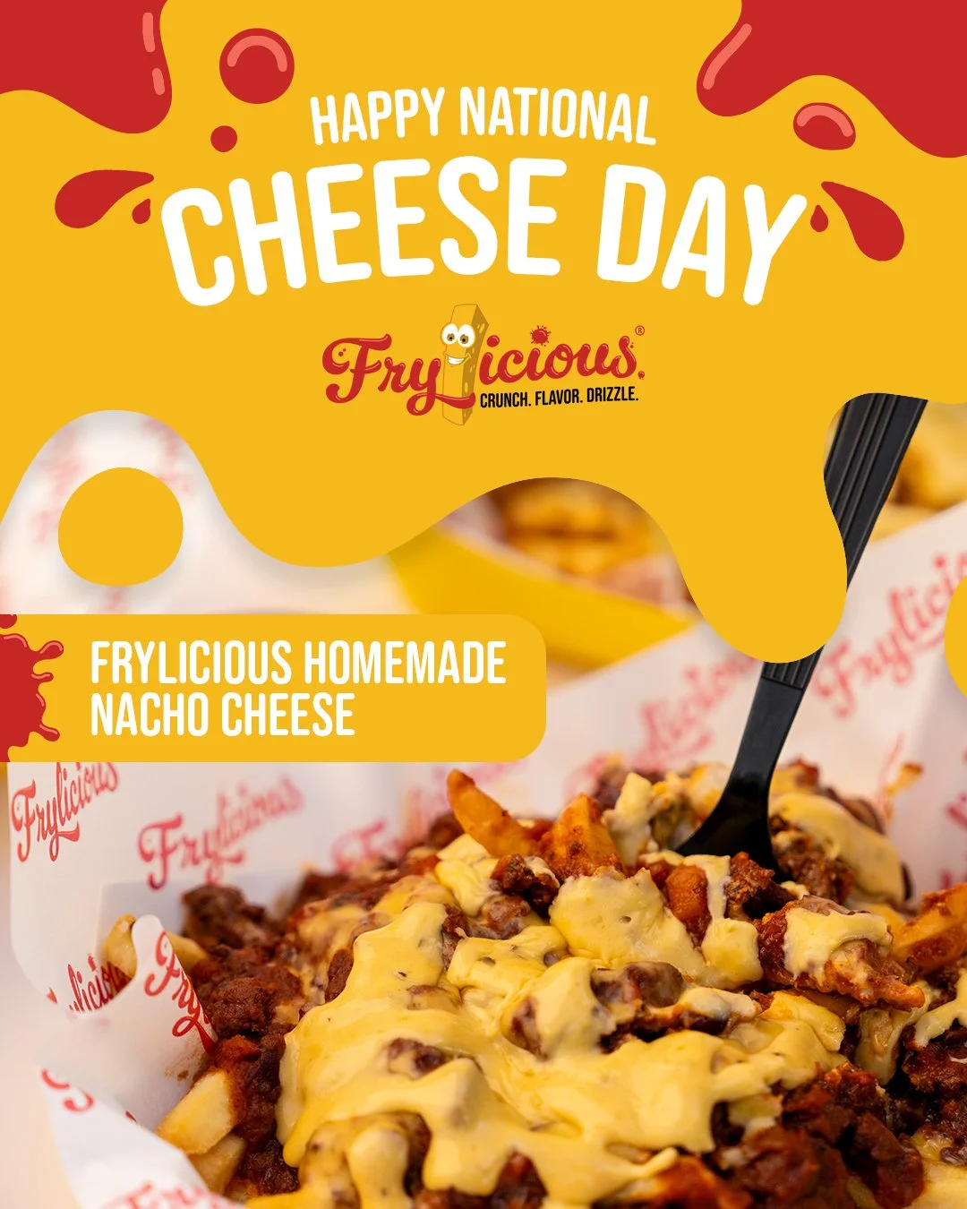 Happy National Cheese Day! Did you know that we make our own nacho cheese? That's right... no can/jar cheese over here! 😋

#frylicious #frenchfries #frieslover #foodlovers #orangecounty