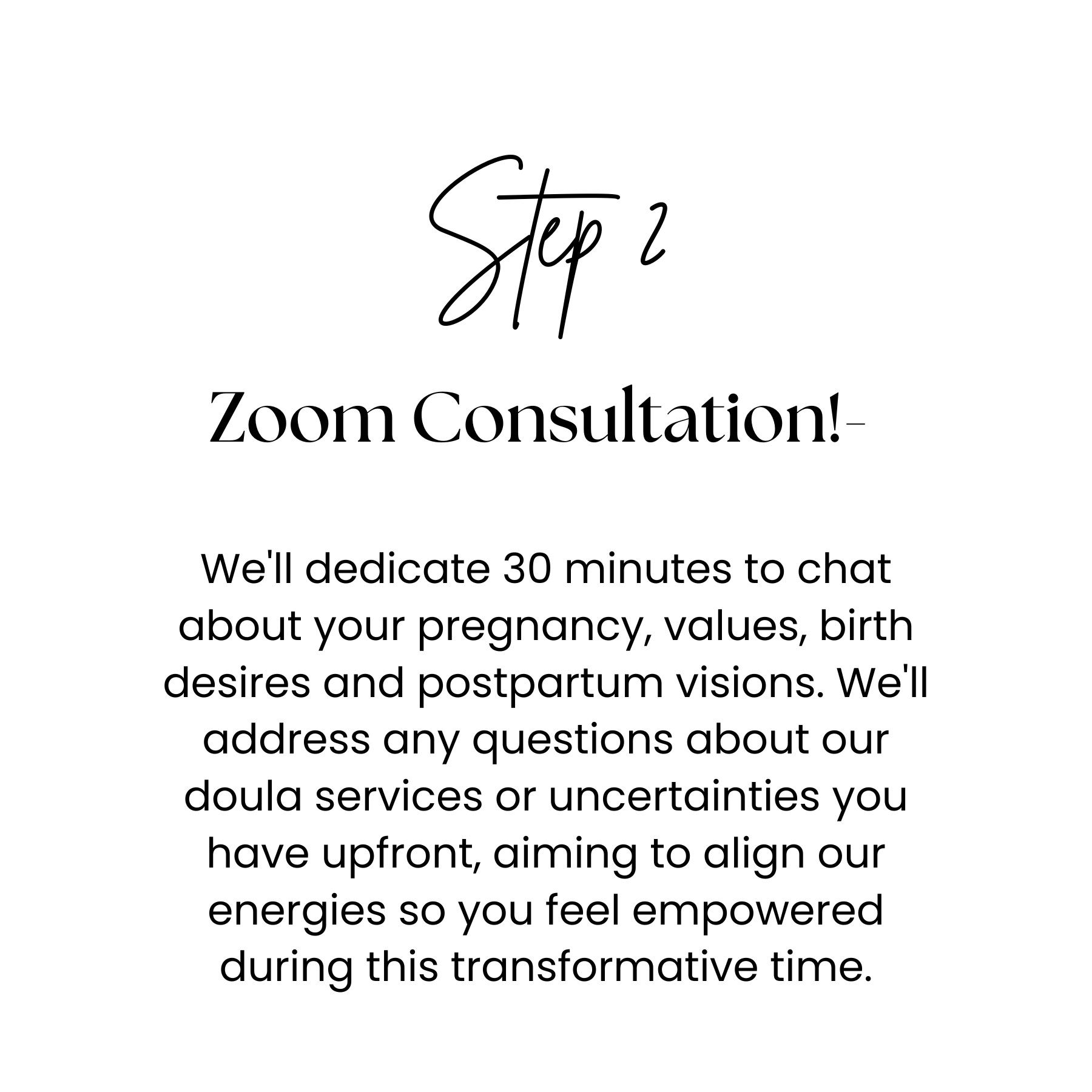 Step 1 of Nurture The Divine's client process, "Zoom Consultation".