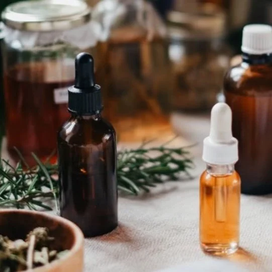 A placenta tincture, created by Kalista Zubiate with her placenta services, sits on a table in LA county.