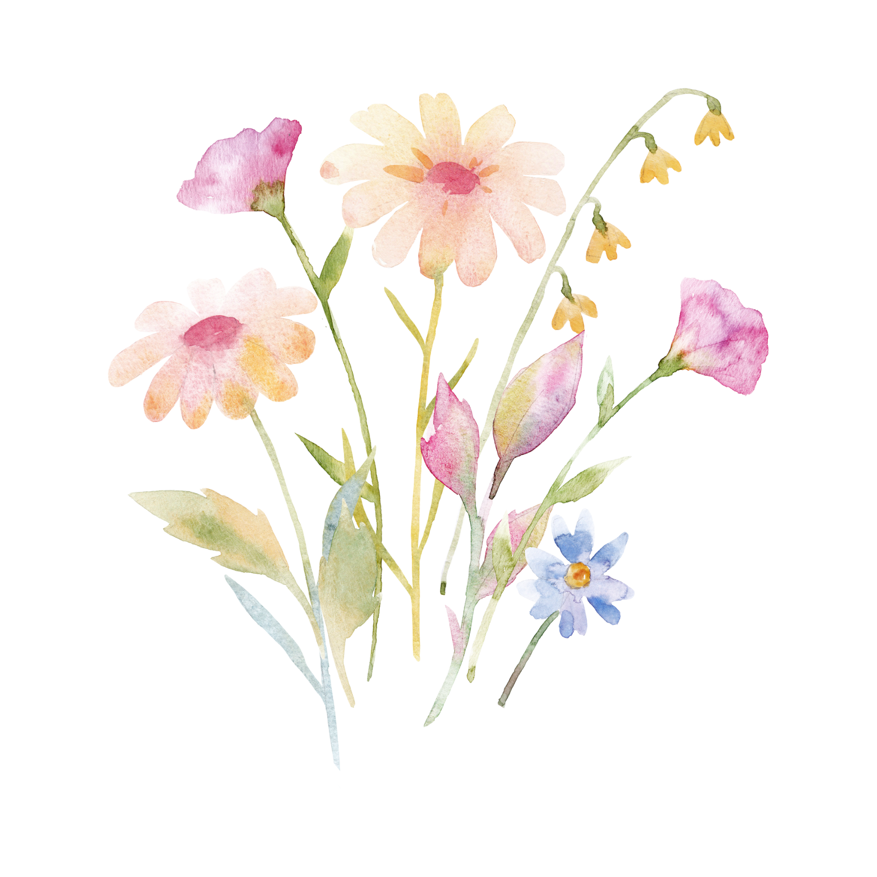 A graphic of watercolor flowers on Nurture The Divine's website.