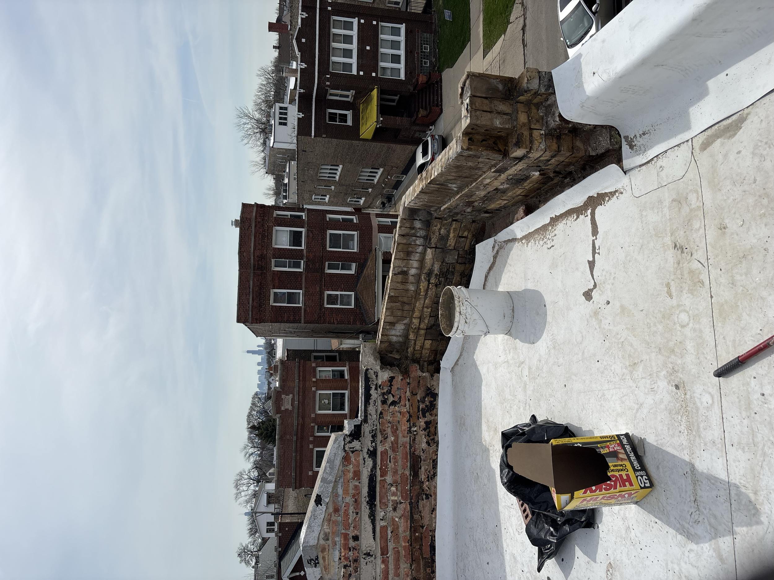 Front parapet wall rebuild