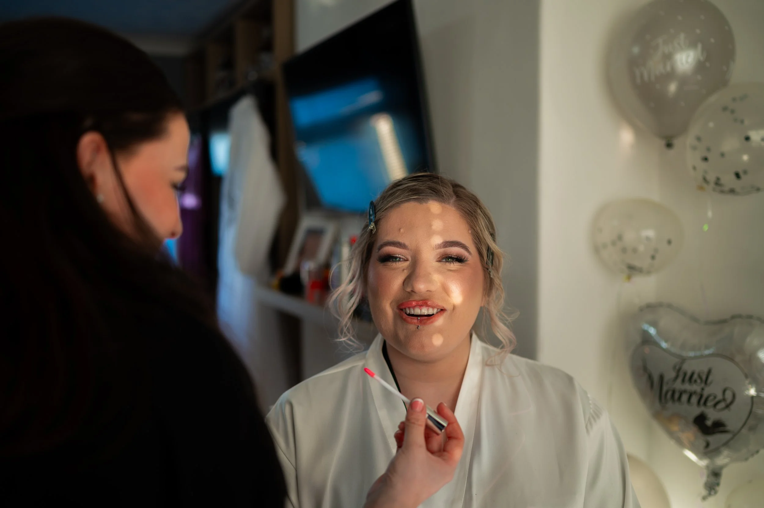 wedding bride preparations make up