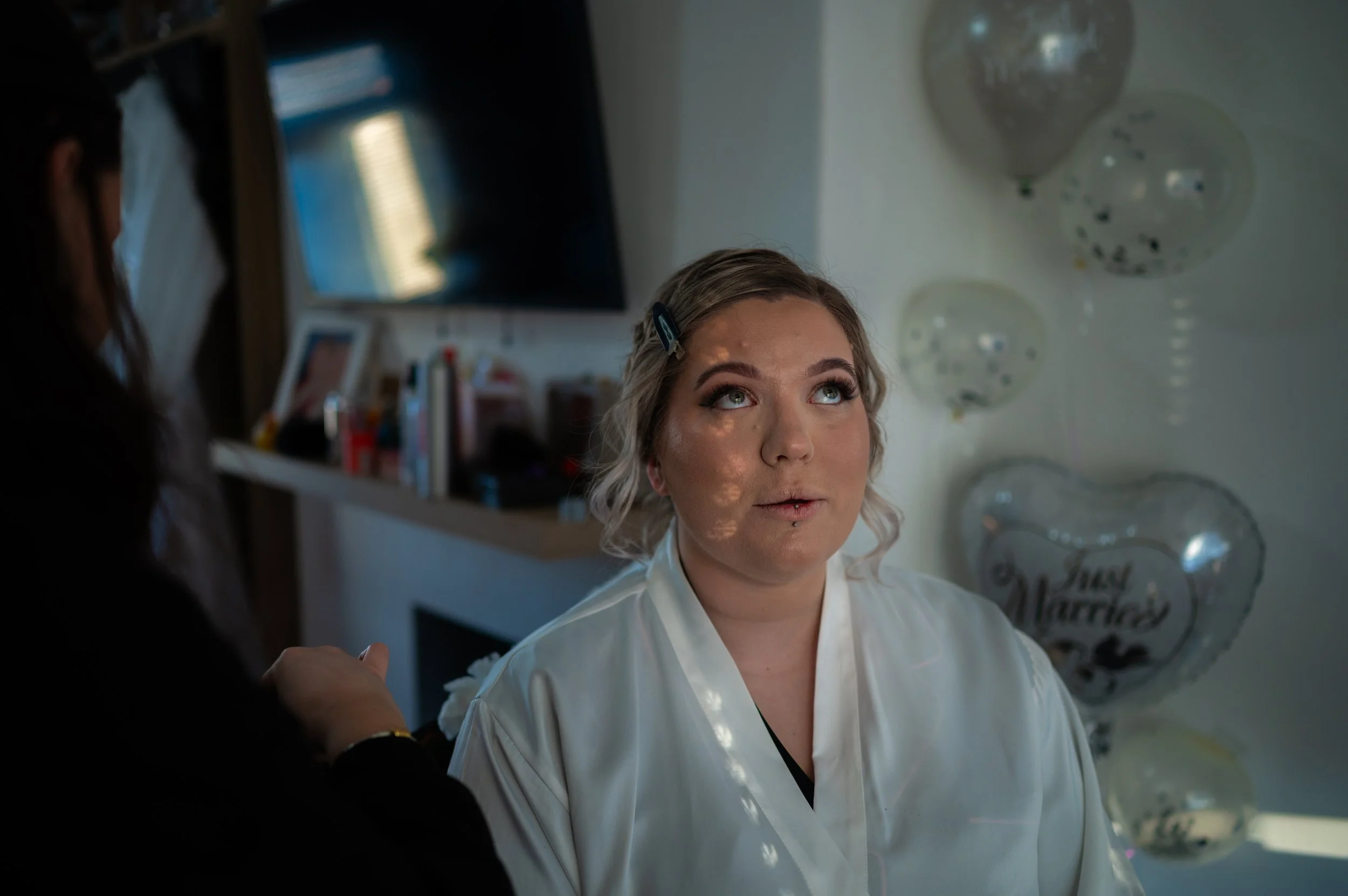 wedding bride preparations make up