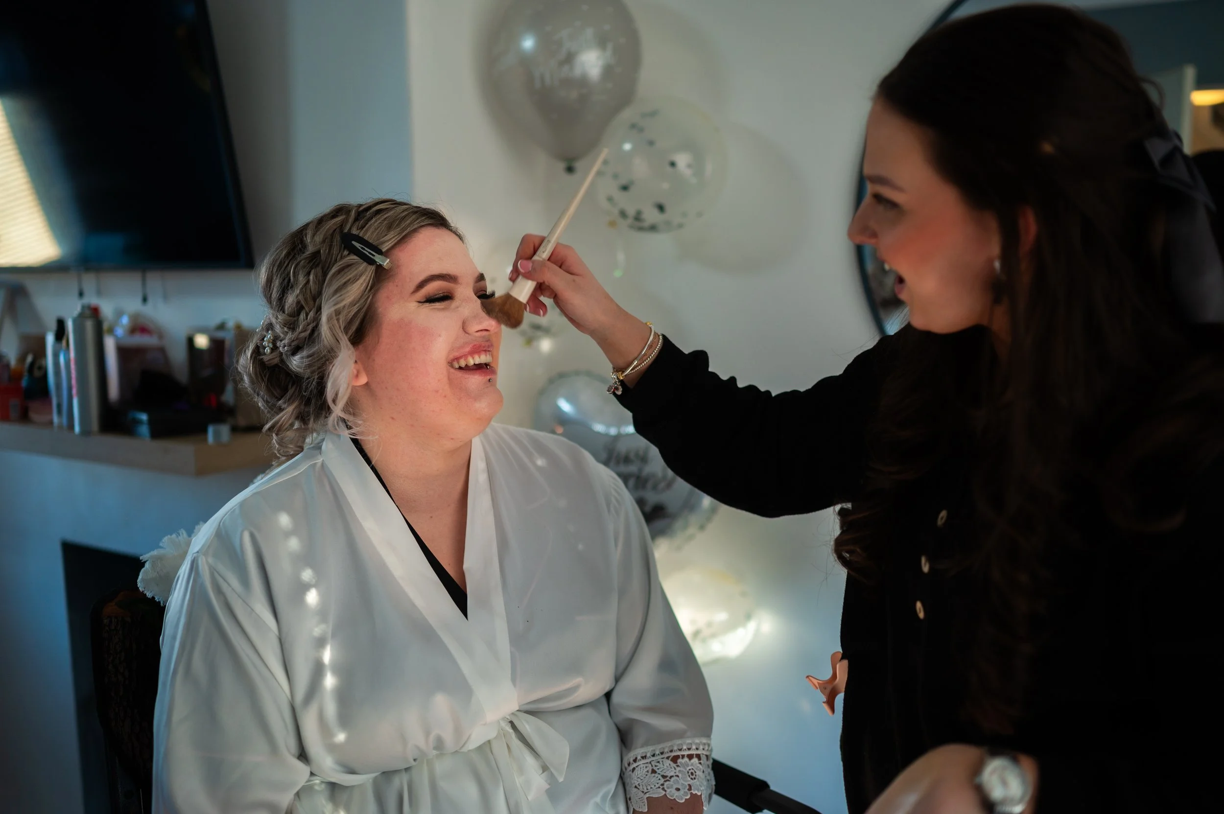wedding bride preparations make up