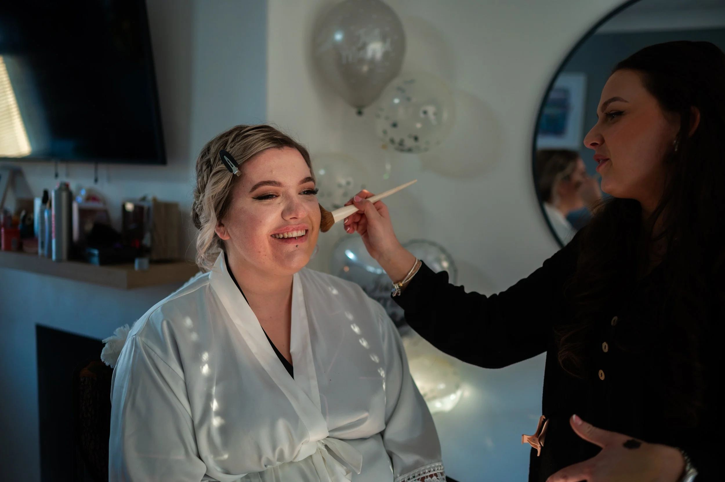 wedding bride preparations make up