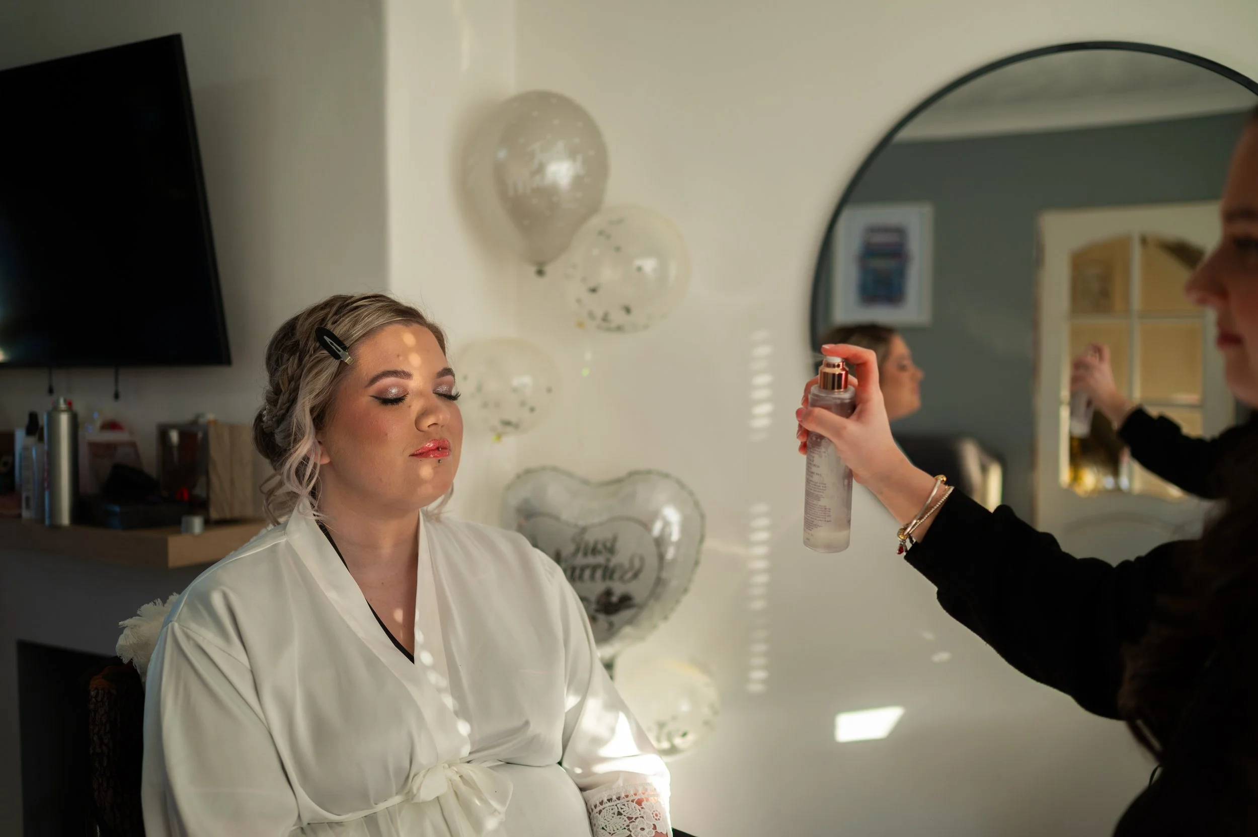 wedding bride preparations make up