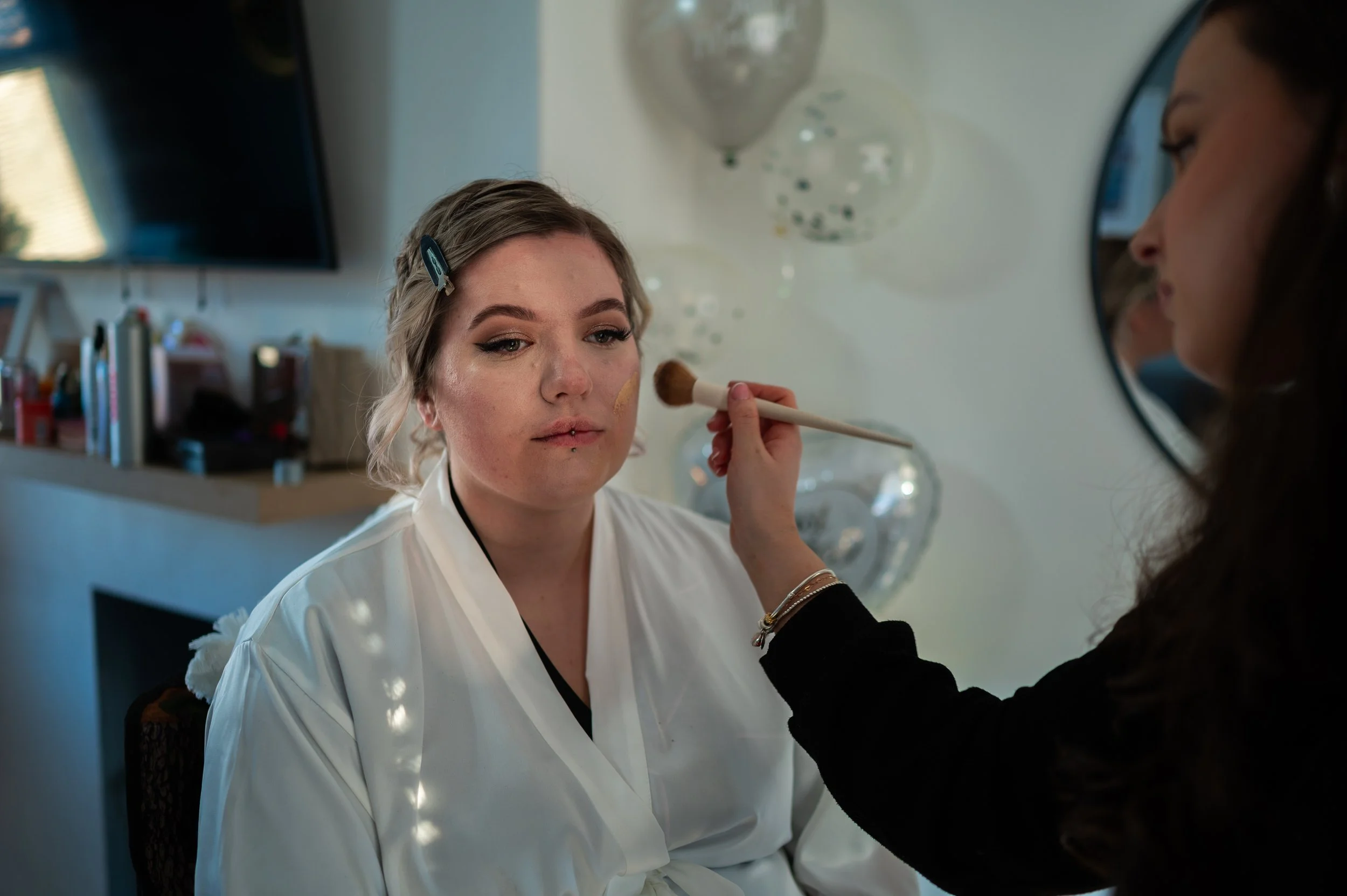 wedding bride preparations make up