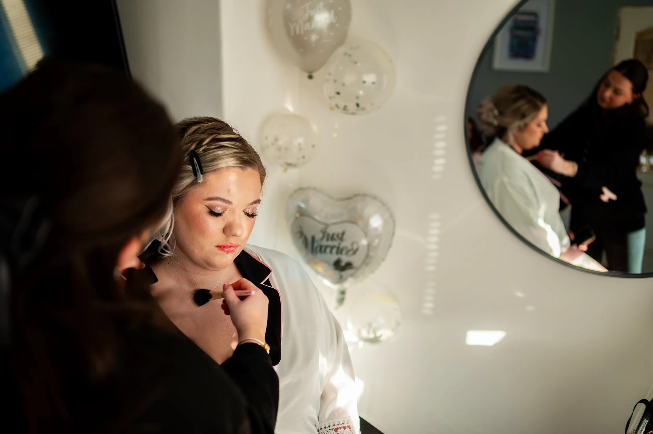 wedding bride preparations make up