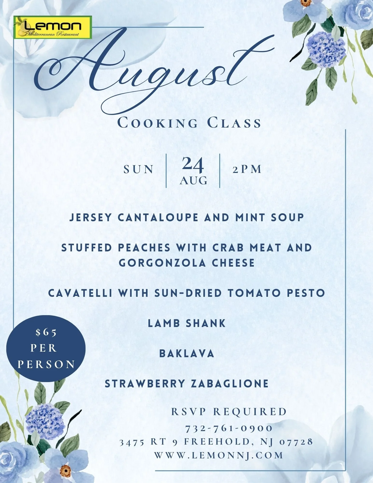 August Cooking Class