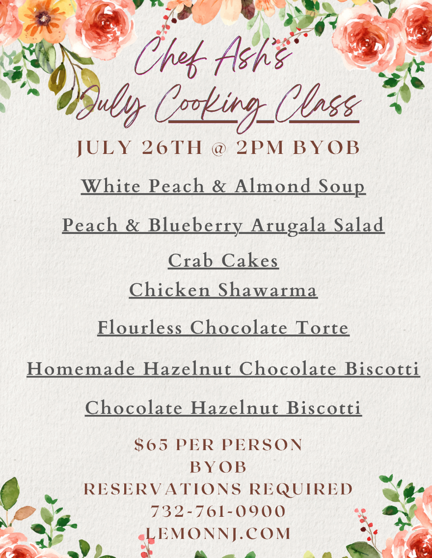 JULY COOKING CLASS