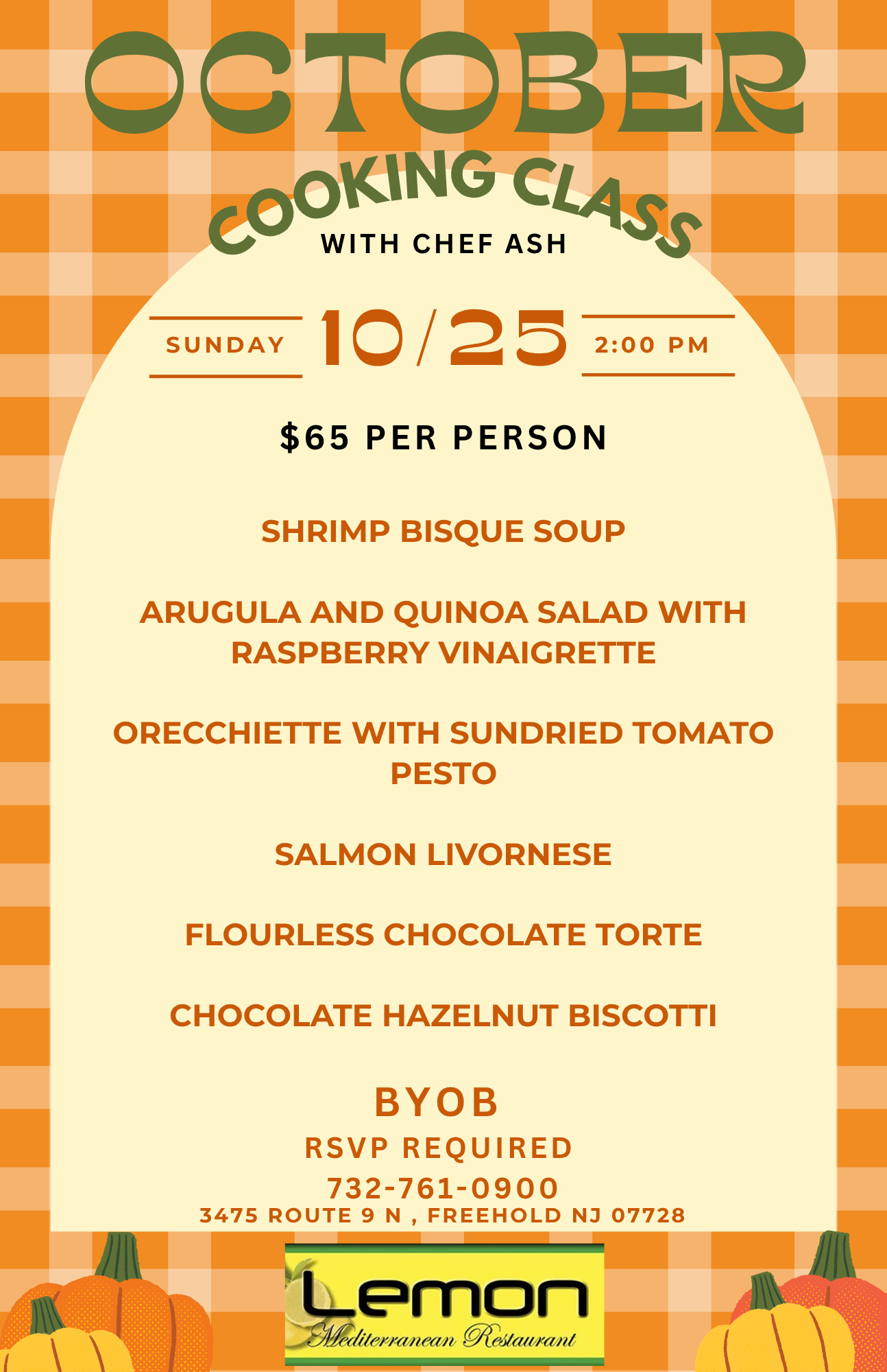 OCTOBER COOKING CLASS