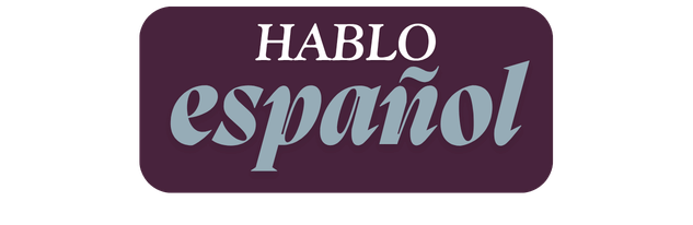 A logo with the words 'HABLO español' on a dark purple background, with 'HABLO' in white and 'español' in light gray.