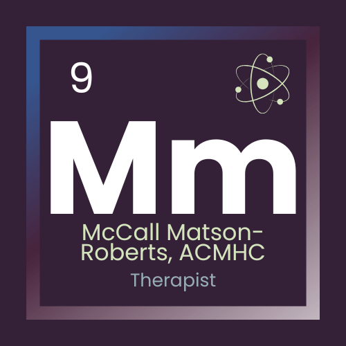 A graphic of an element box with Mm for McCall Matson
