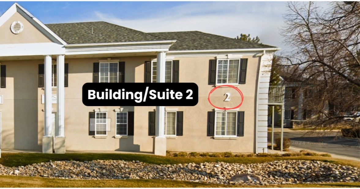 Road view of Building 2 showing where to enter EleMental Healing