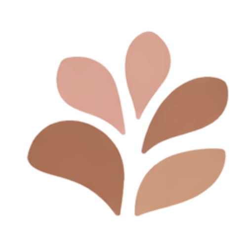 Six peach-colored, elongated oval leaves or petals arranged in a radial pattern against a black background.